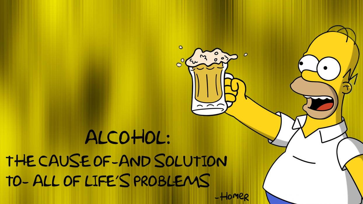 Homer The Simpsons Alcohol Beer Cause Solution wallpaperx1080