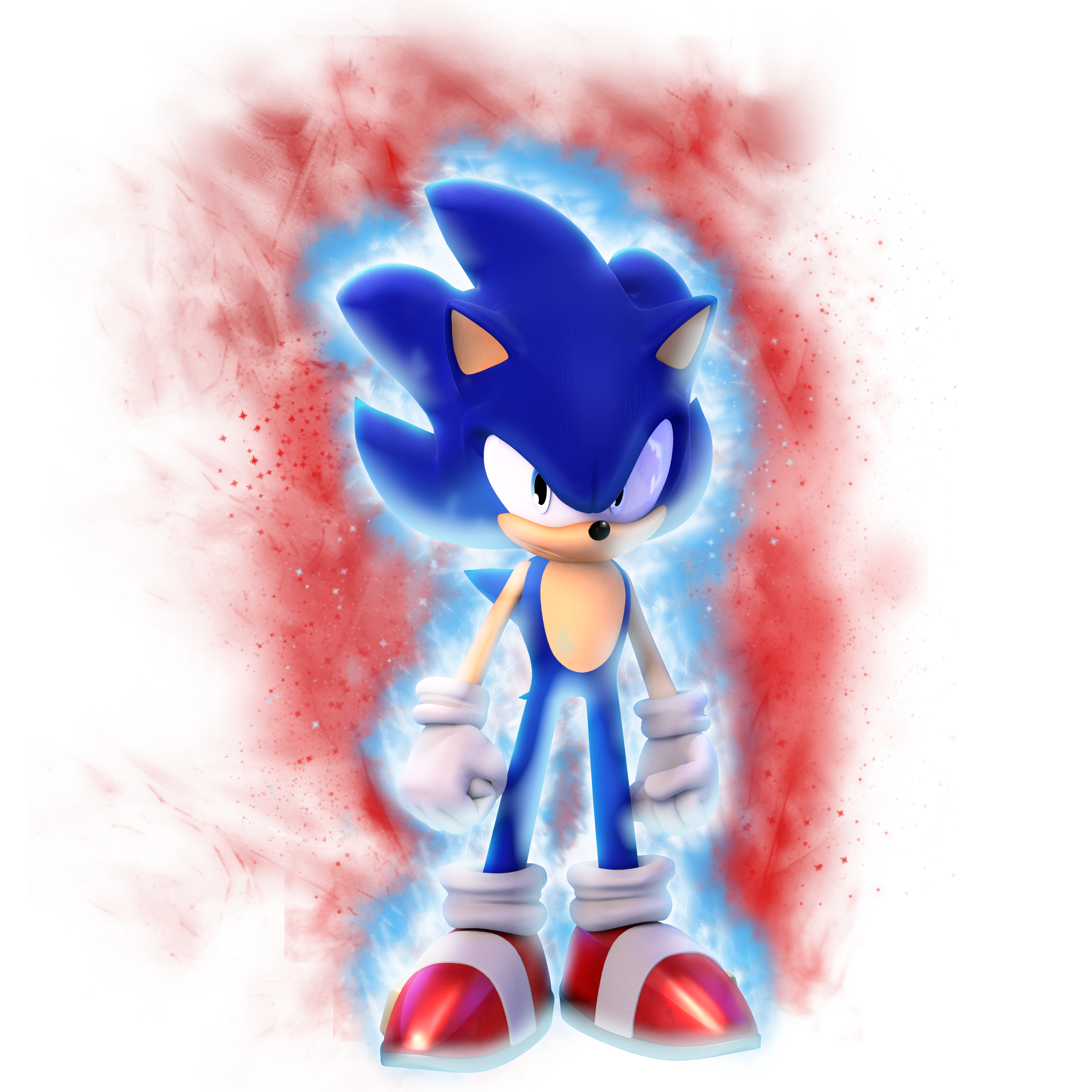 Super Sonic Blue, Super Sonic with blue aura illustration transparent  background PNG clipart