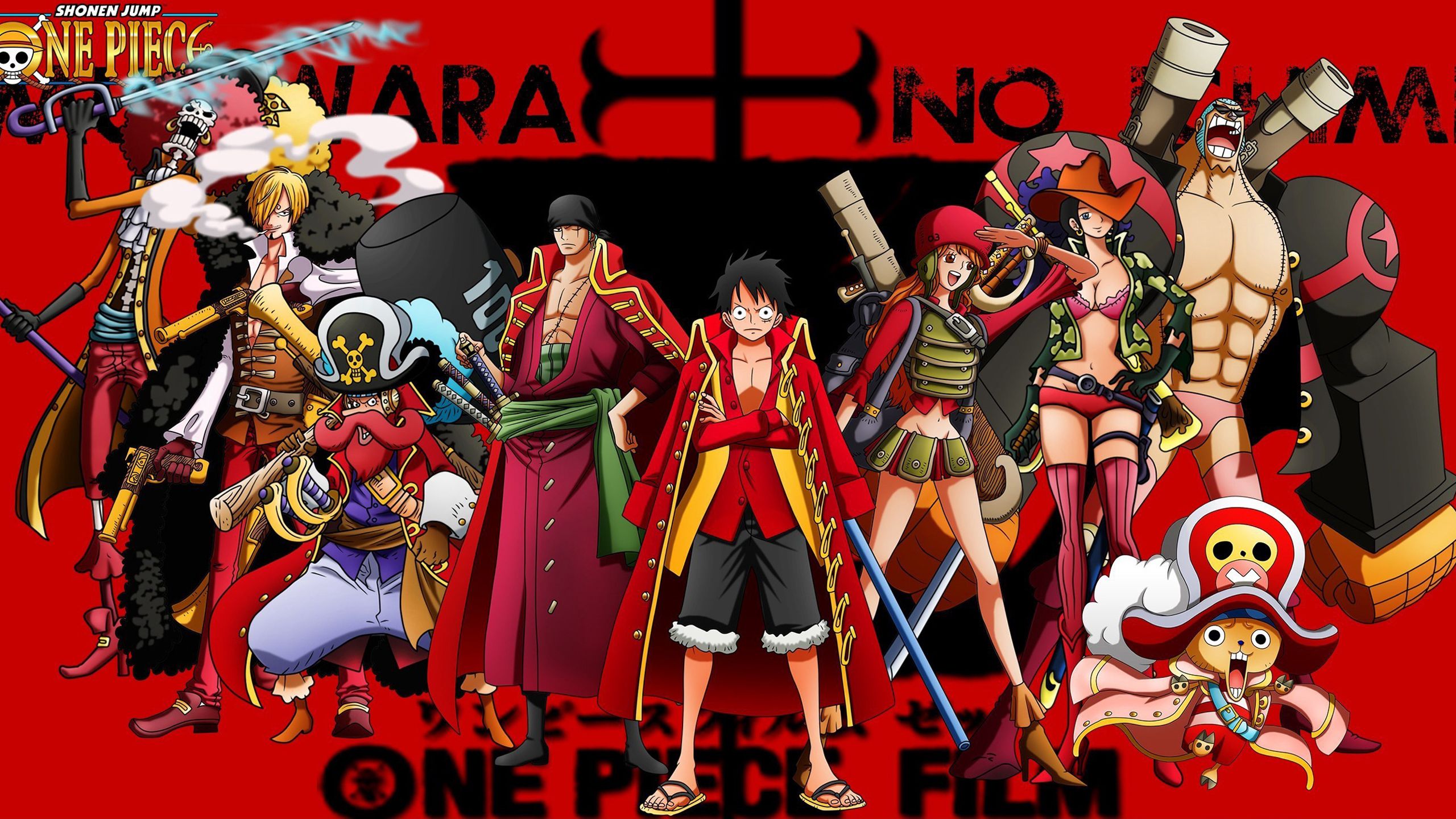 One Piece Charaters Of One Piece With Red Background HD Anime Wallpaper
