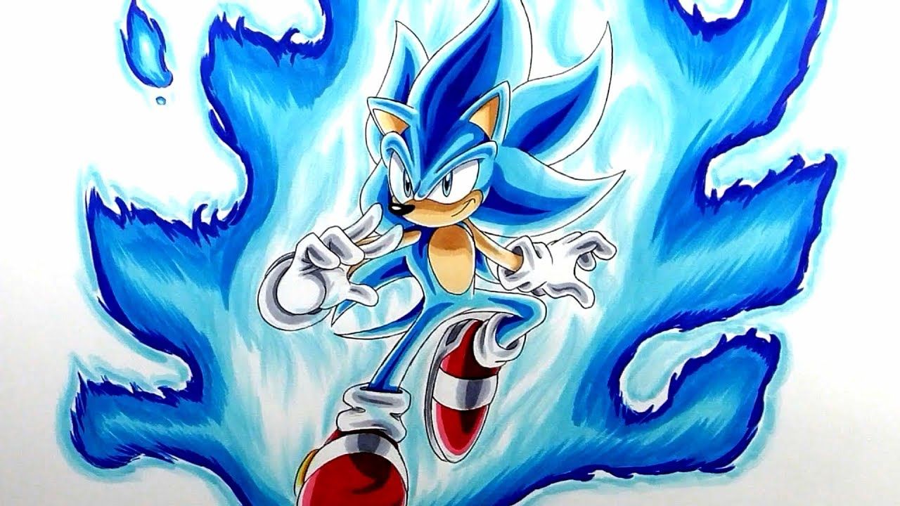 Drawing Super Sonic Blue! (SSGSS)