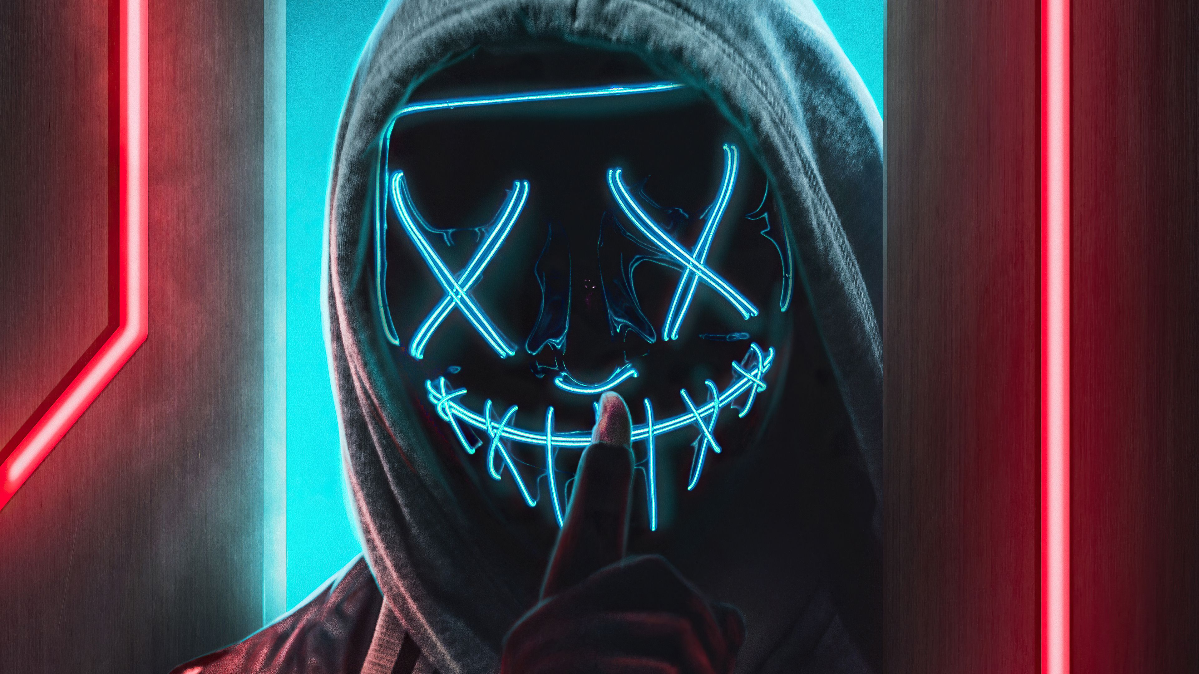 Ssh Mask Glowing Boy 4k, HD Artist, 4k Wallpaper, Image, Background, Photo and Picture