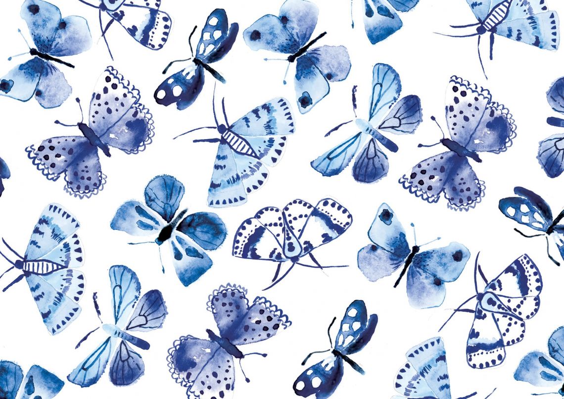 Free photo of Blue Butterflies Wallpaper