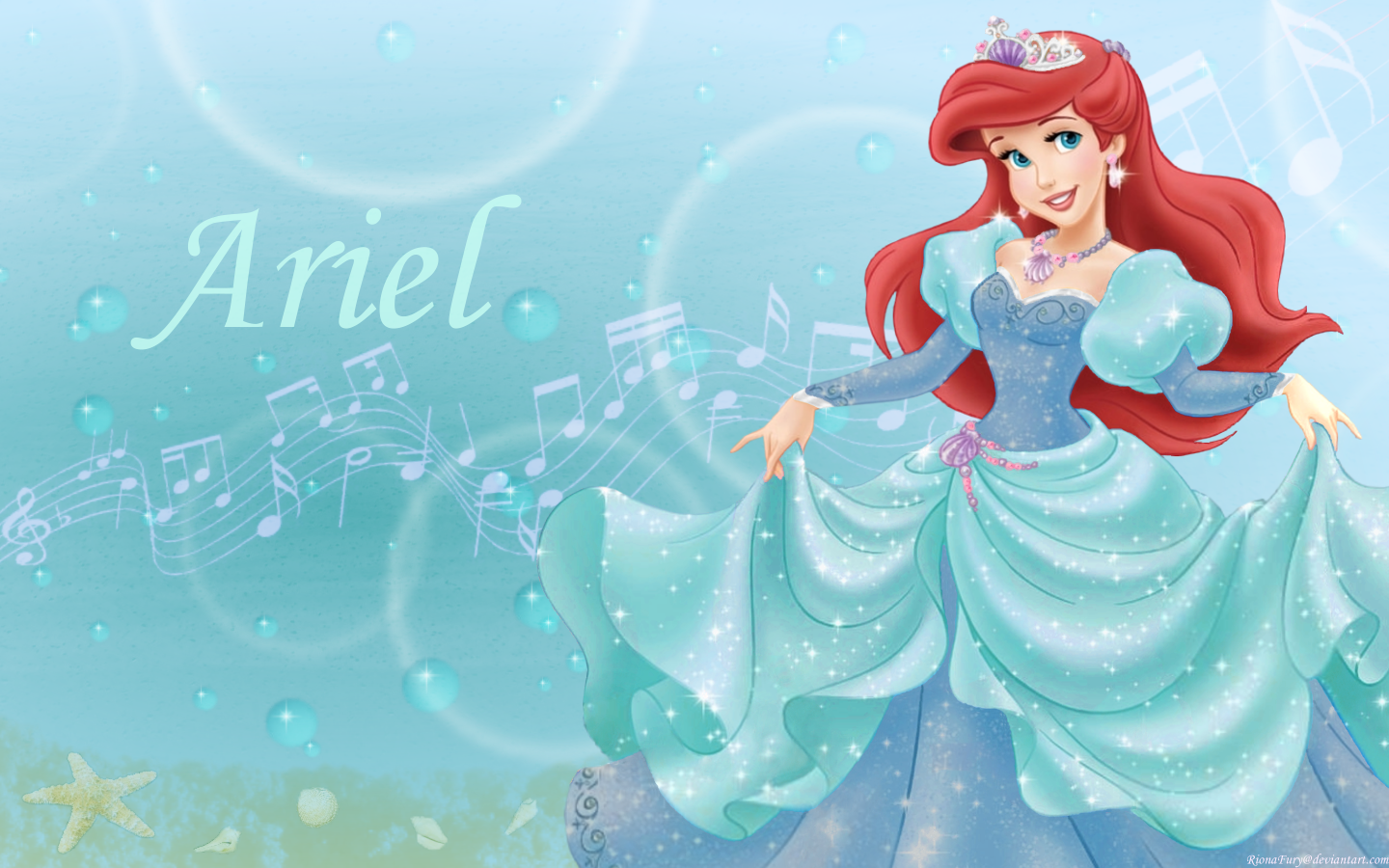 The Little Mermaid Wallpaper: Ariel in Aqua and blue. Mermaid wallpaper, Disney princess ariel, Disney princess wallpaper