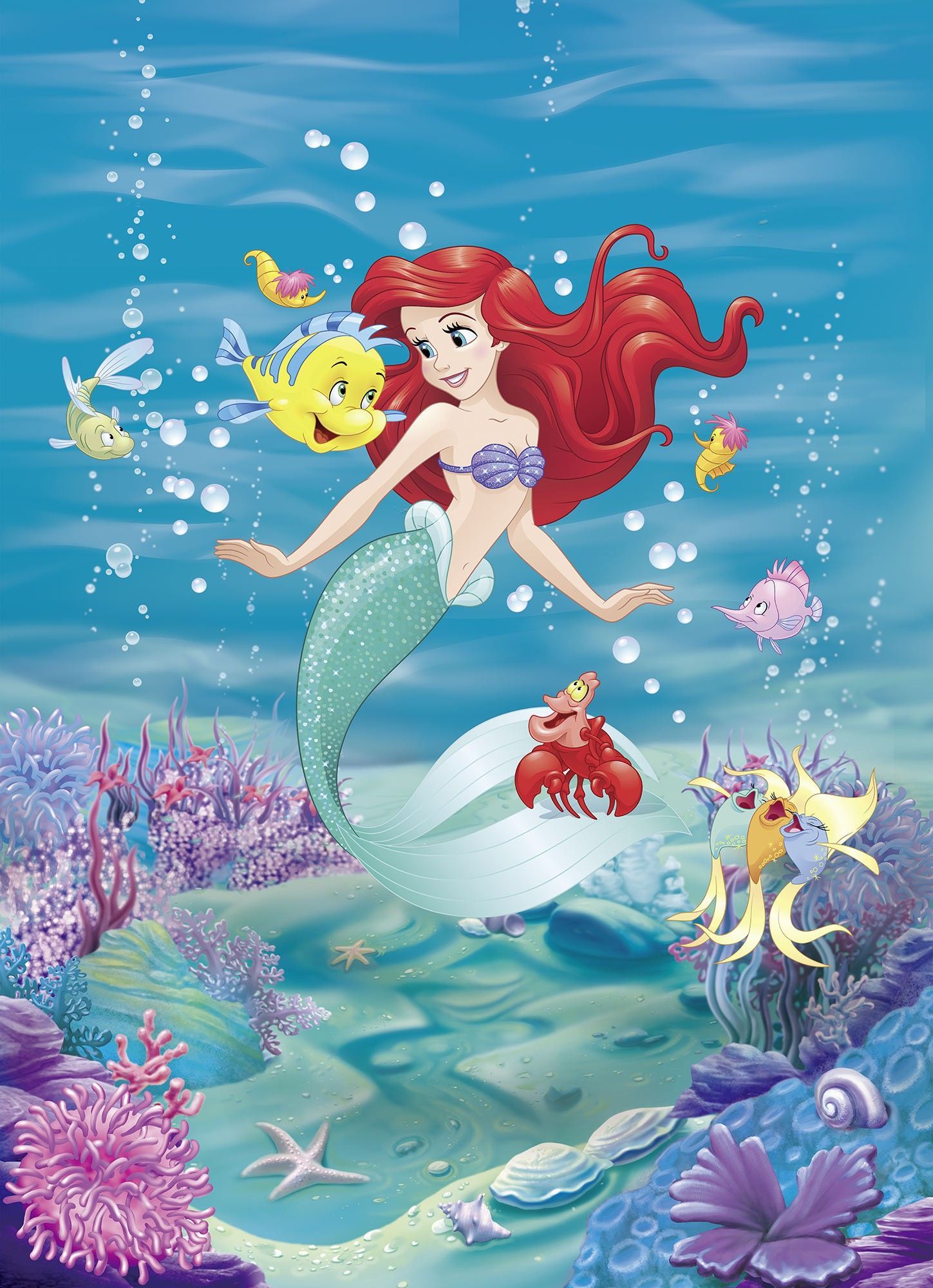 Photo wallpaper Ariel Disney girl's bedroom Mermaid wall mural giant poster