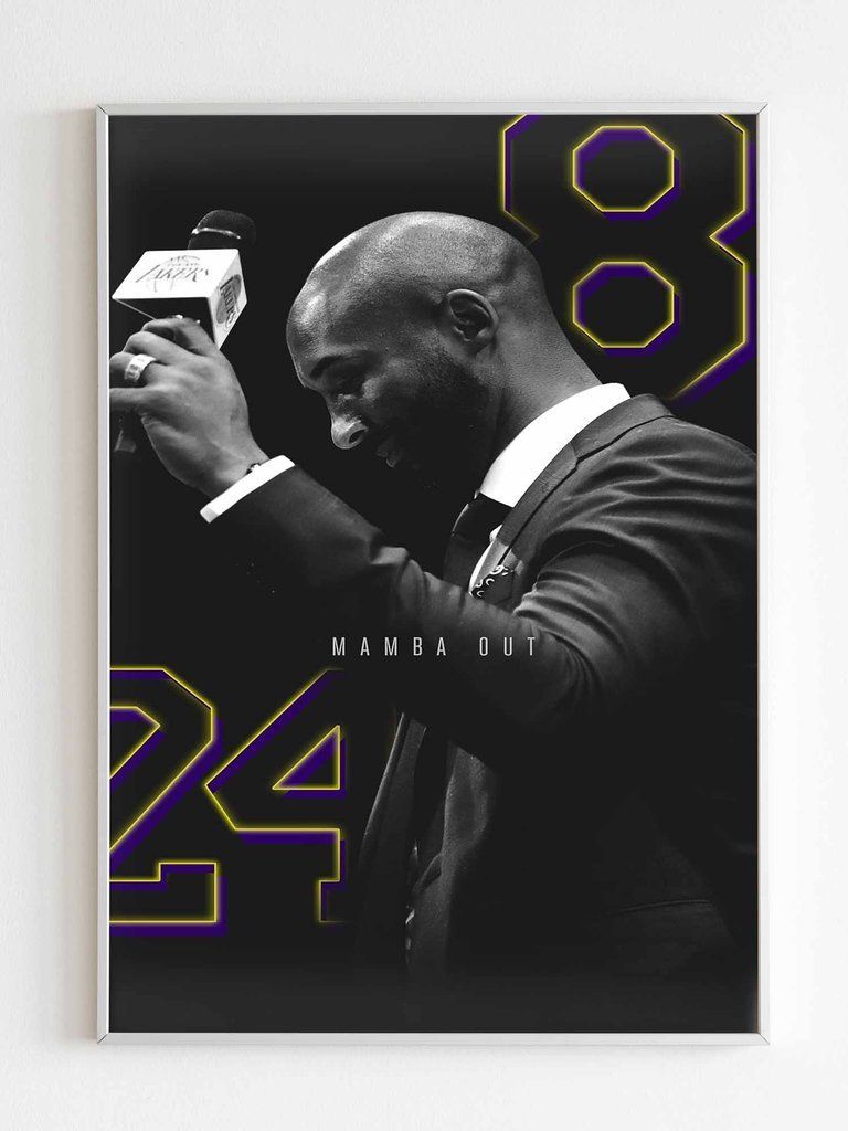 Kobe Bryant 8 24 Mamba Out Poster. Kobe bryant wallpaper, Kobe bryant picture, Lakers kobe bryant