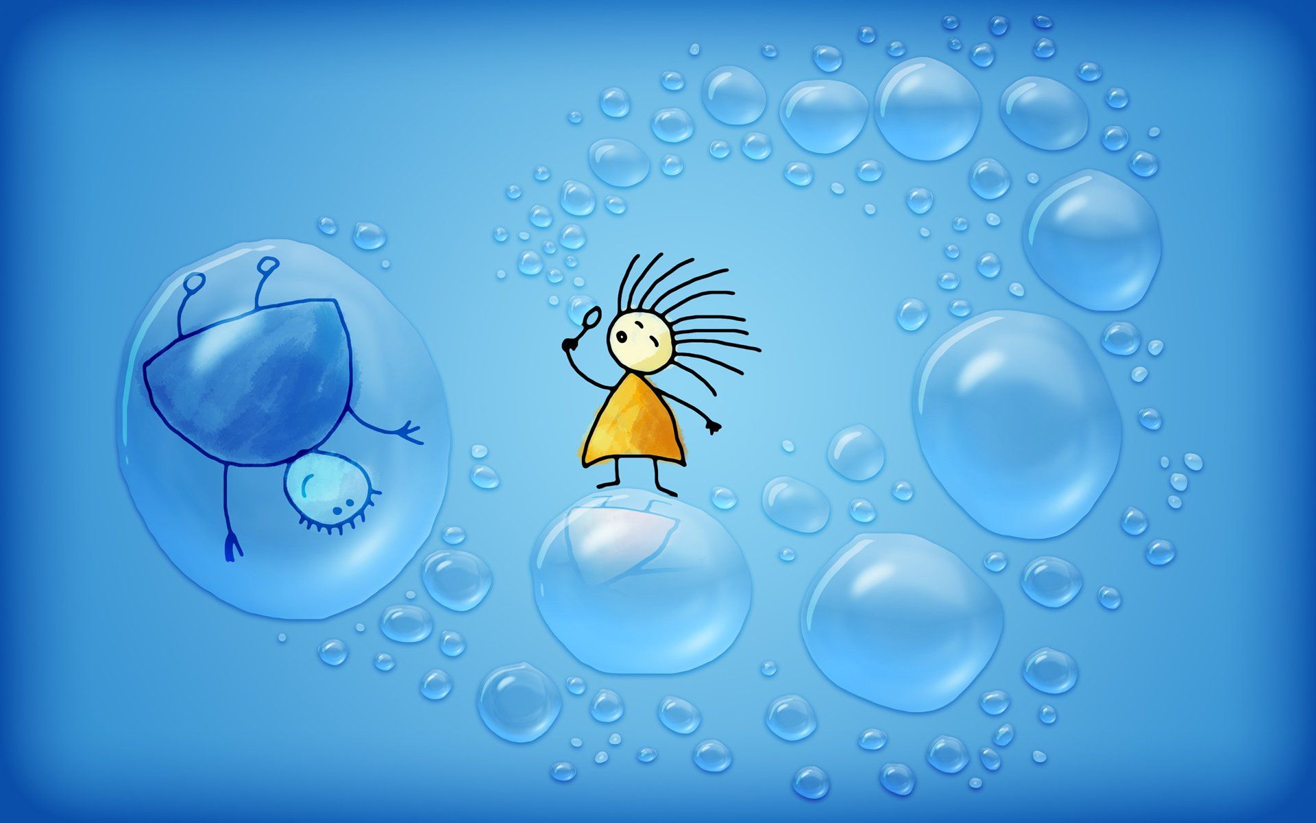 Bubbles Cute Animation HD Wallpaper New Animated Desktop