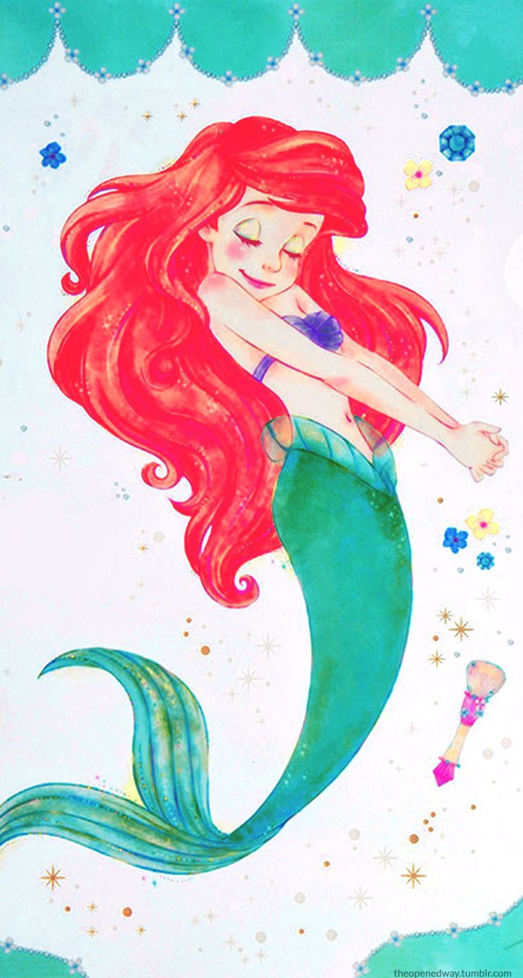 theopenedway. Disney art, Mermaid wallpaper, Wallpaper iphone disney