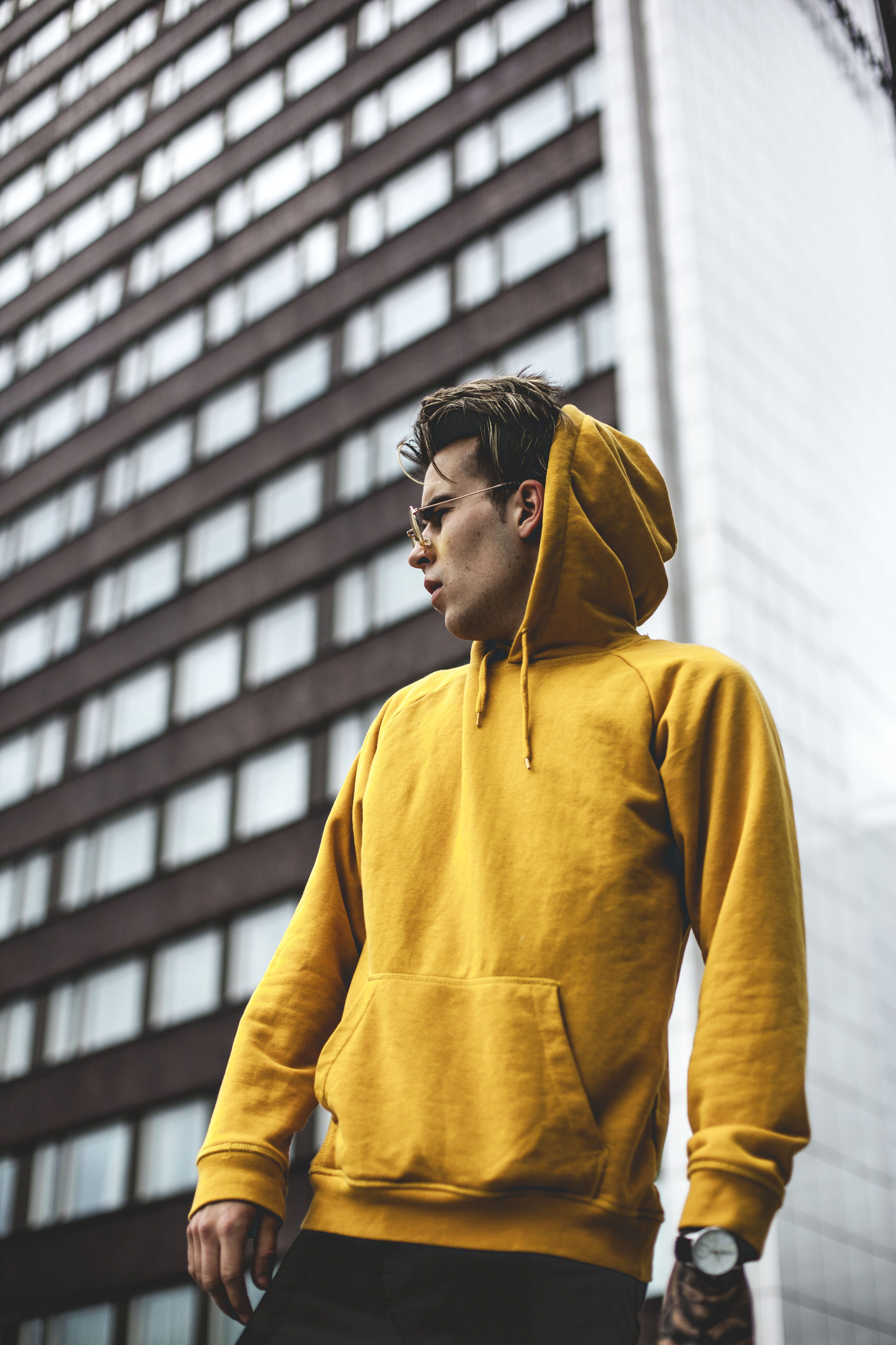 Photography of Guy Wearing Yellow Hoodie · Free