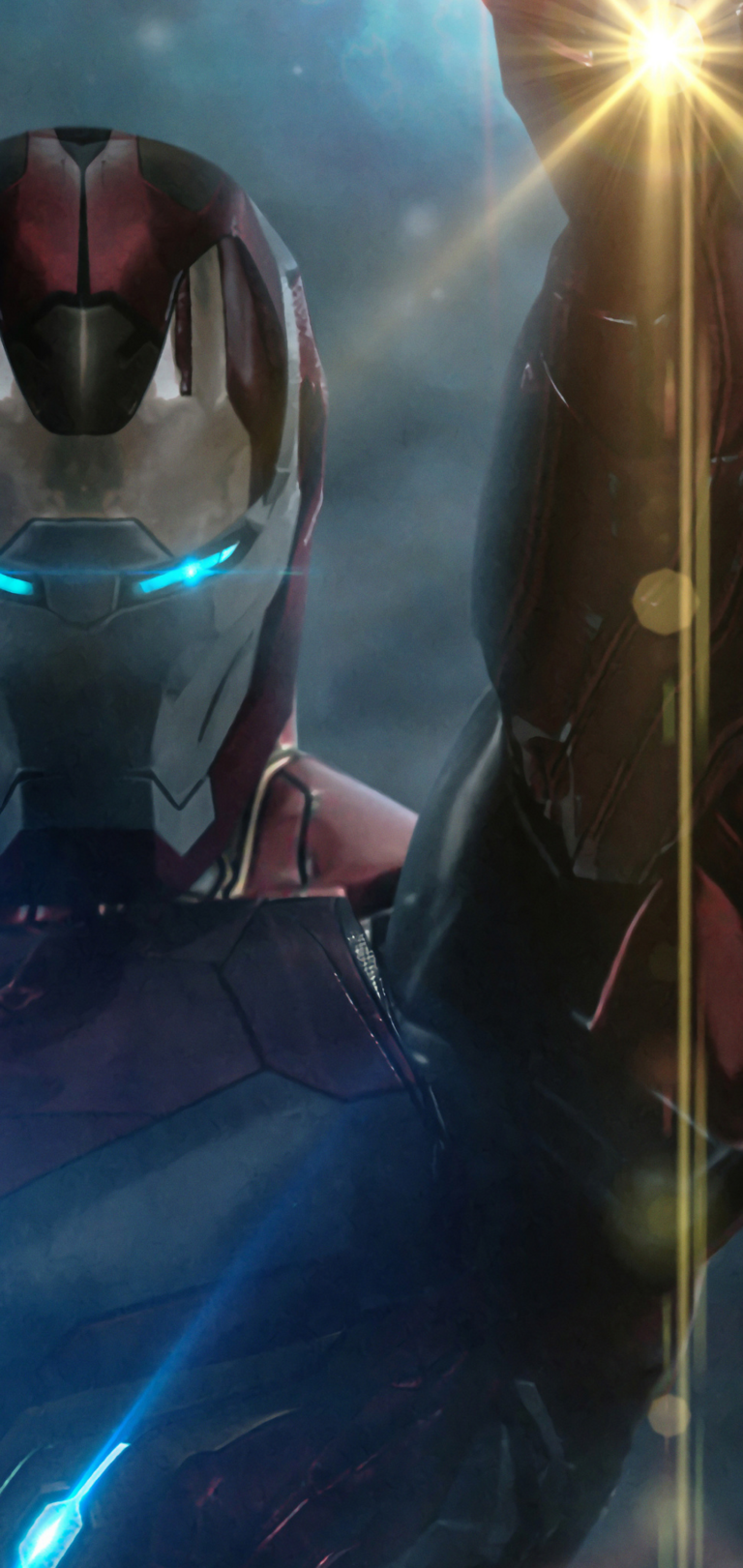 Iron Man Charges The Repulsor Galaxy S10 Hole Punch Wallpaper