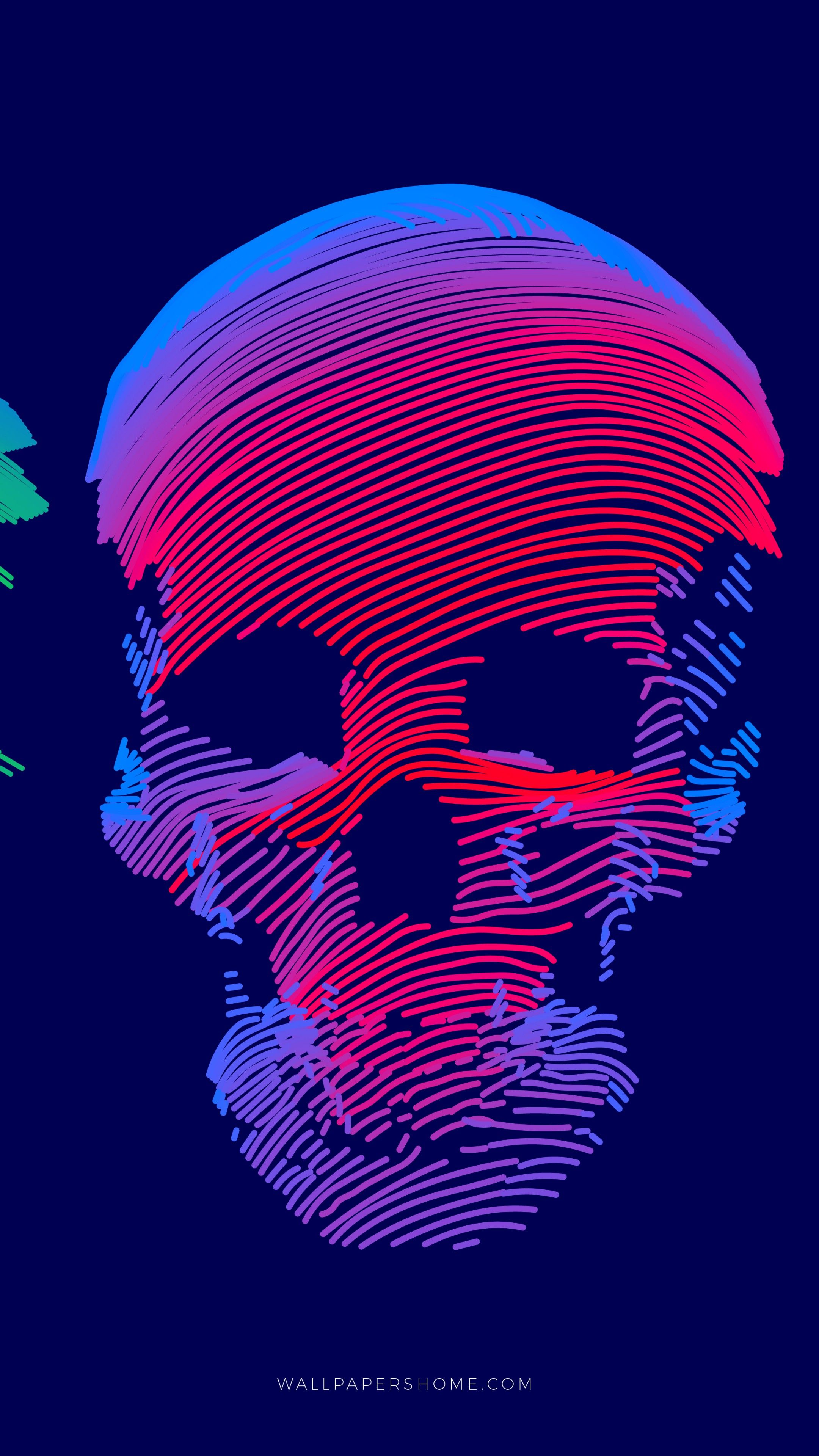 Wallpaper abstract, 3D, colorful, skull, 8k, Abstract