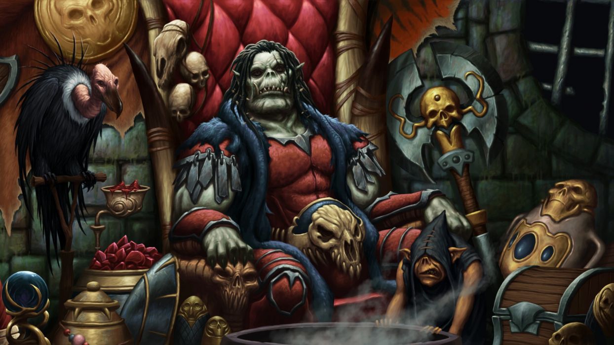Dark fantasy monster ogre skulls wallpaperx1080