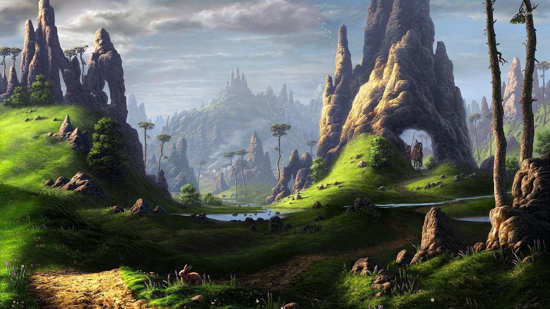 Path thorugh the rocky arch wallpaper wallpaper