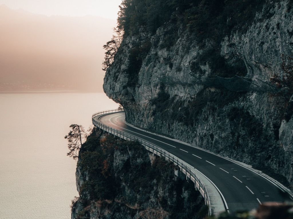 Cliff Road Rock Sea Sunset. Mountain wallpaper, HD wallpaper, Wallpaper stores