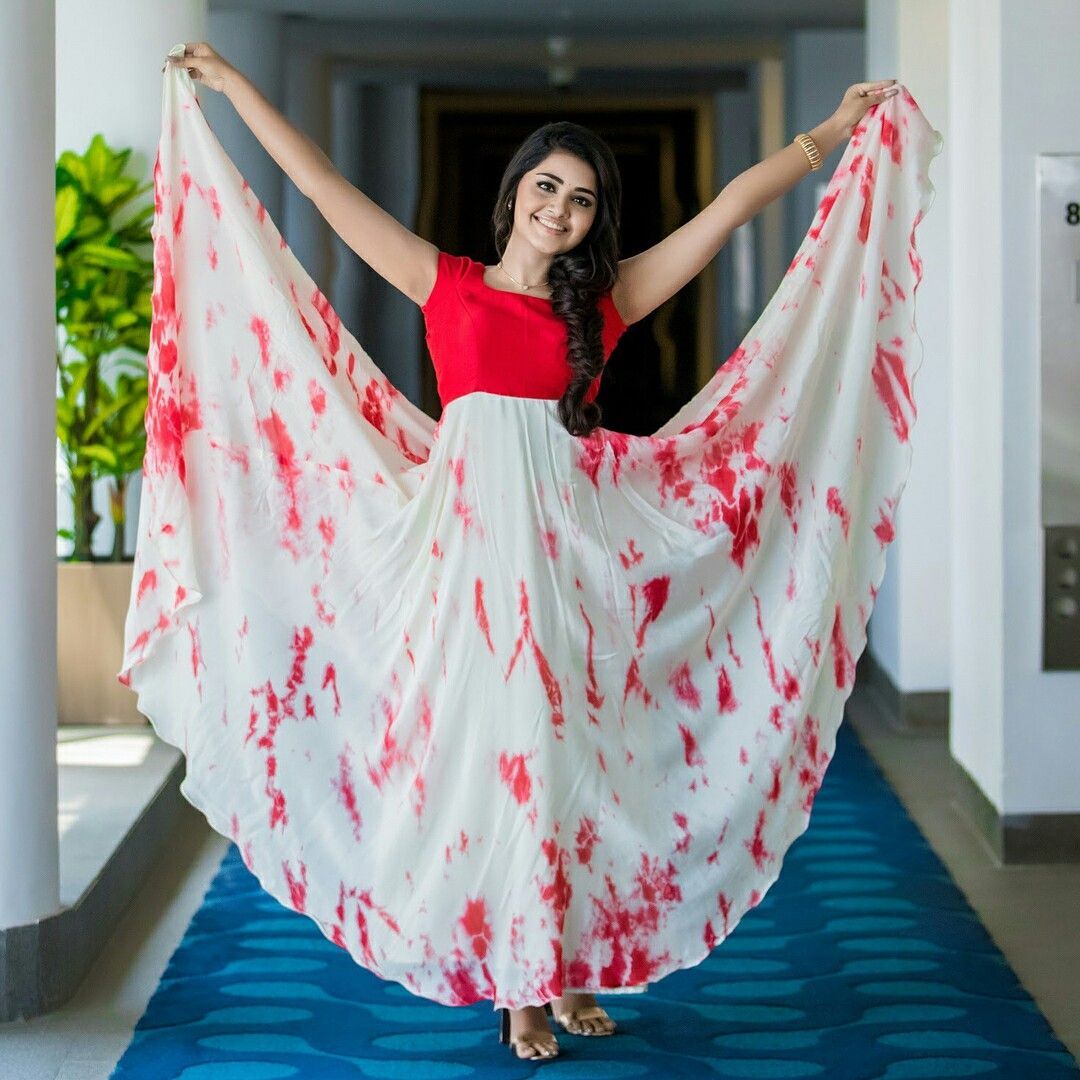 Anupama Parameswaran sp3. Frock models, Shibori dress, Frock design