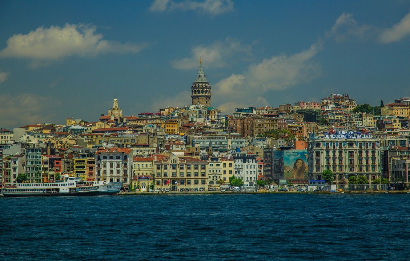 Wallpaper Strait, home, Istanbul, Turkey, Galata tower image for desktop, section город