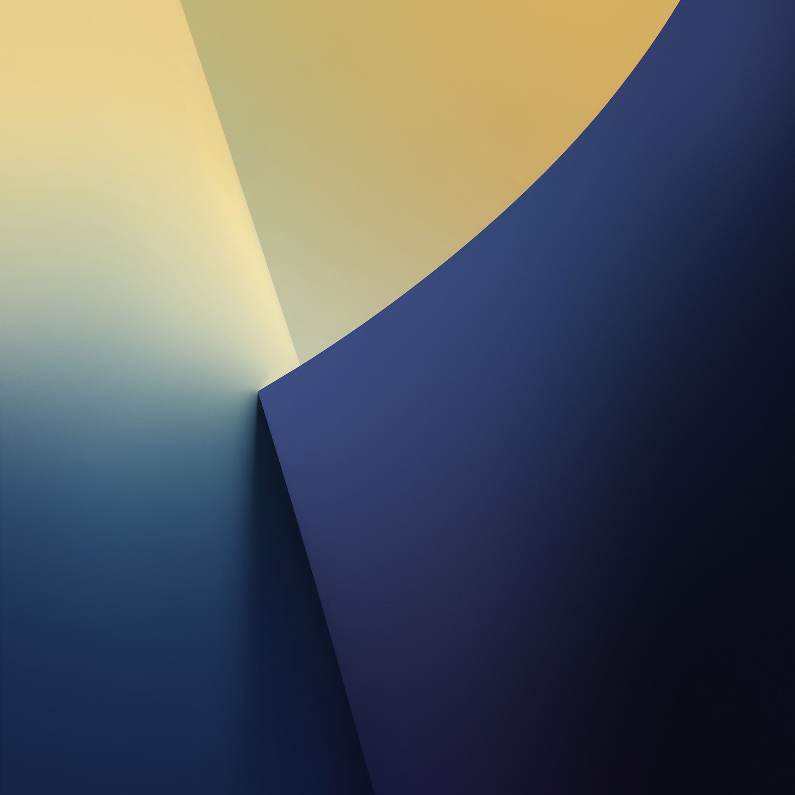 Simple Minimal Polygon Blue Yellow Art Pattern Wallpaper