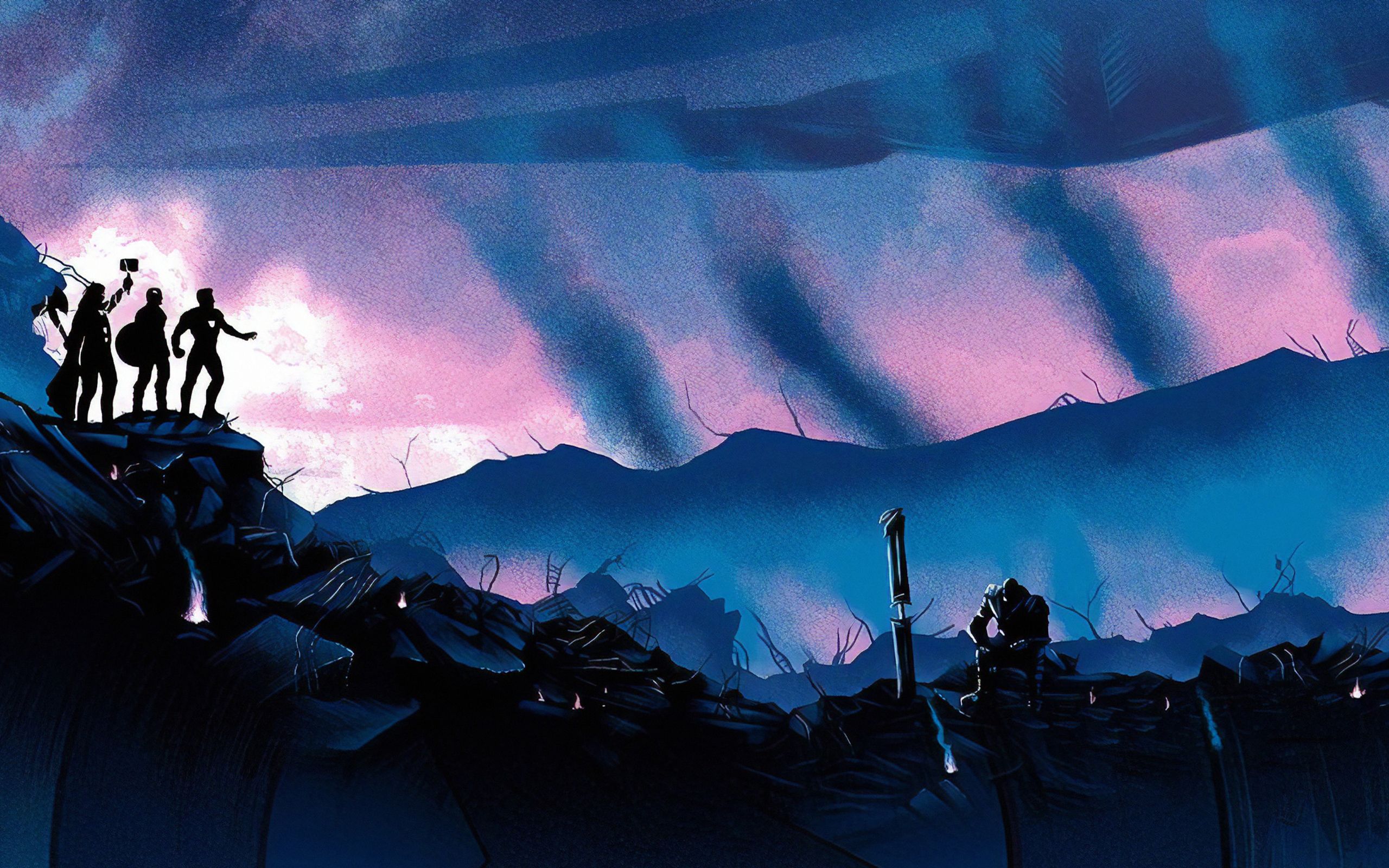 Avengers Endgame Trinity Against Thanos 2560x1600 Resolution HD 4k Wallpaper, Image, Background, Photo and Picture