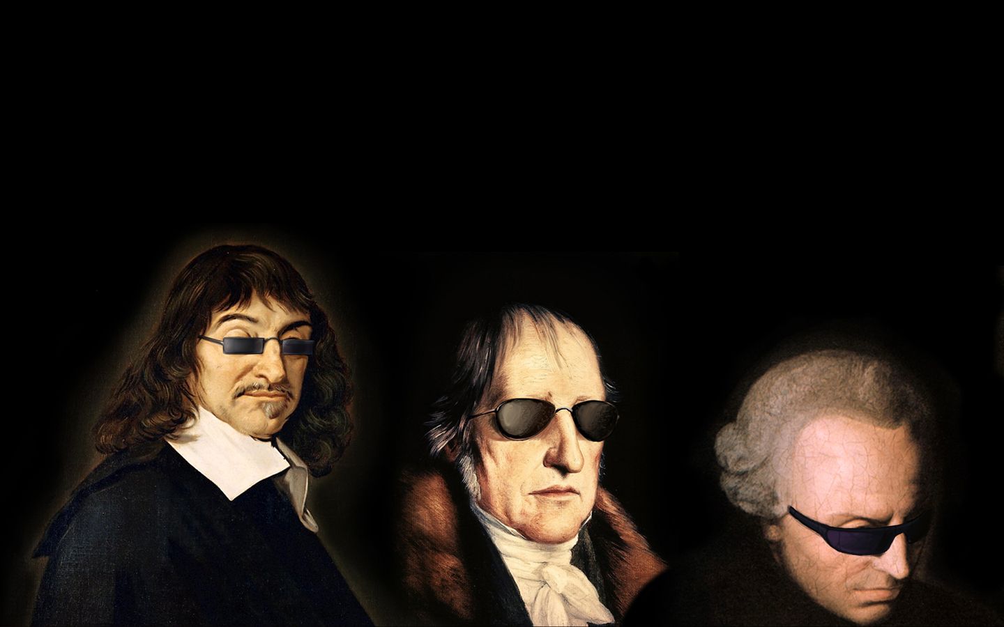 Cool Philosophers Descartes Kant And Hegel With Sunglasses Wallpaperx900
