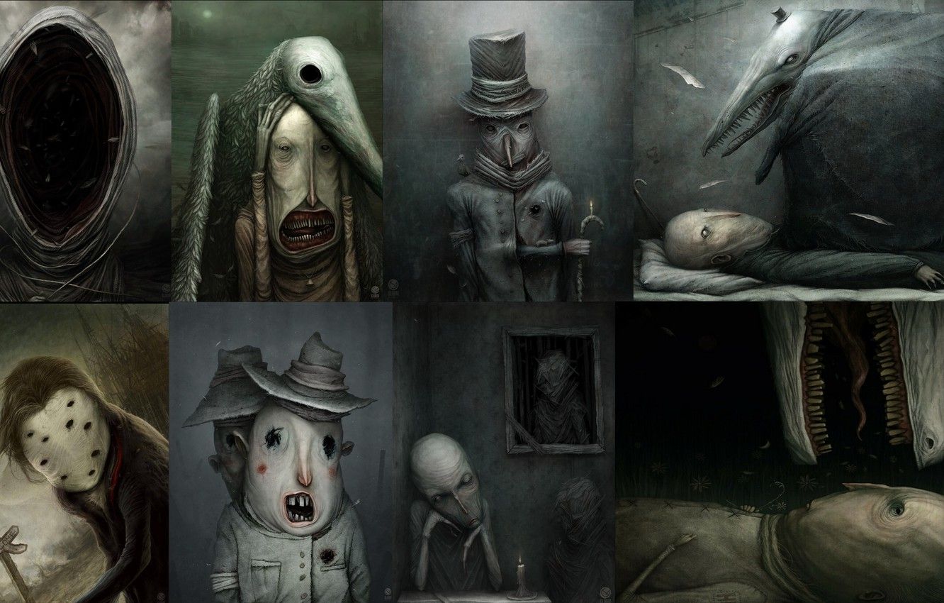 Wallpaper horror, art, creepy, surreal, anton semenov image for desktop, section фантастика
