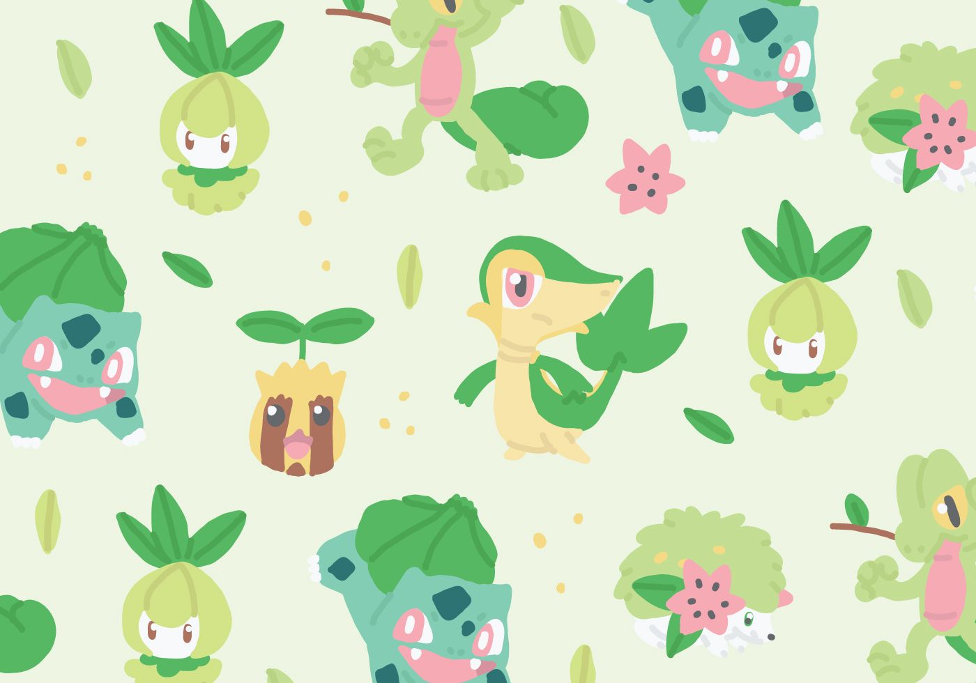 Grass Type Pokemon Pattern.