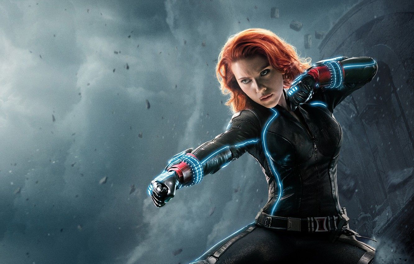 Wallpaper Scarlett Johansson, Girl, Red, Hero, Beautiful, the, Black, Wallpaper, Super, Black Widow, Year, EXCLUSIVE, MARVEL, Natasha Romanoff, Walt Disney Picture, Avengers image for desktop, section фильмы