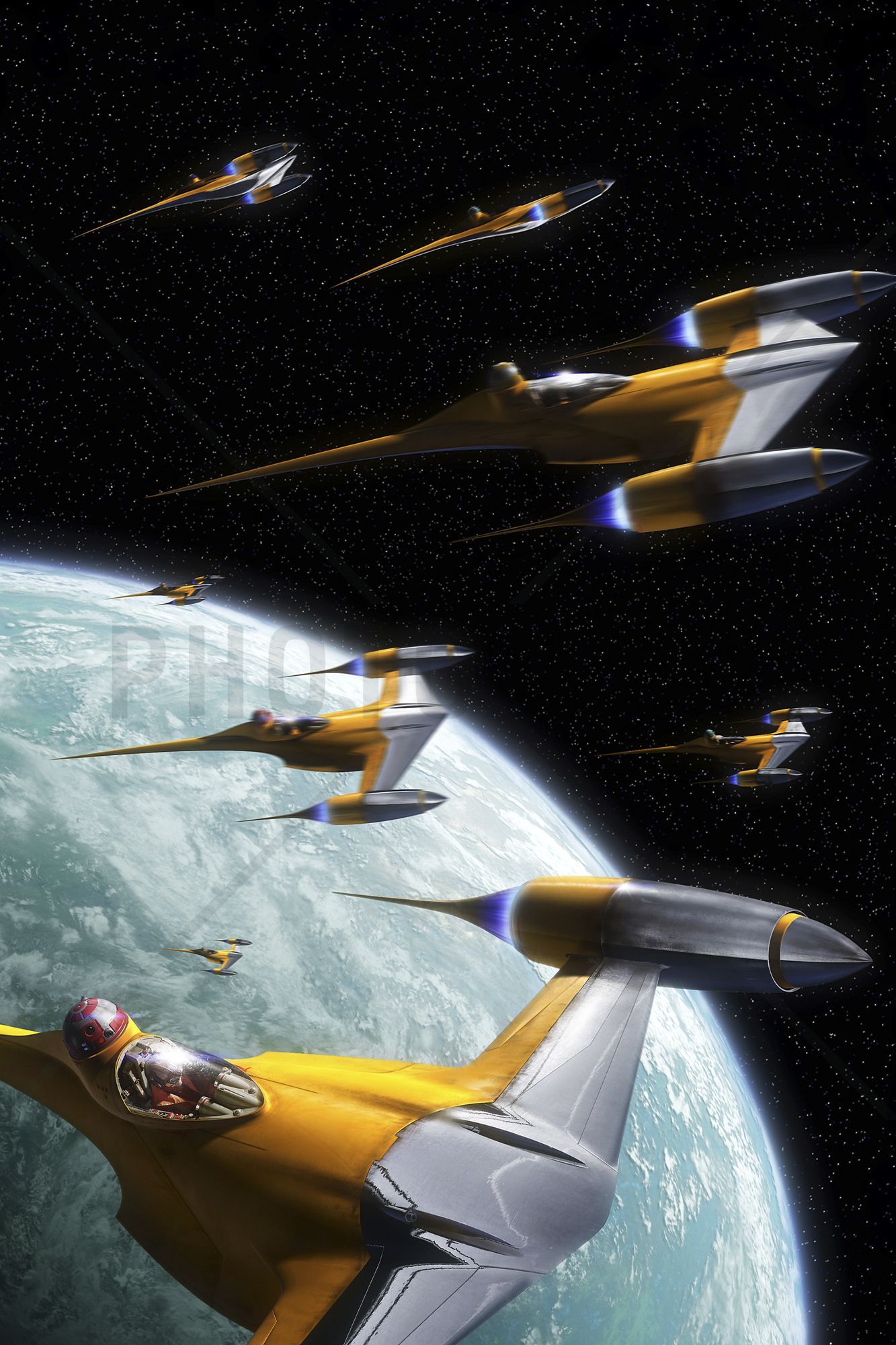 Star Wars Starfighters 2 Mural & Photo Wallpaper. Star wars image, Star wars ships, Star wars vehicles