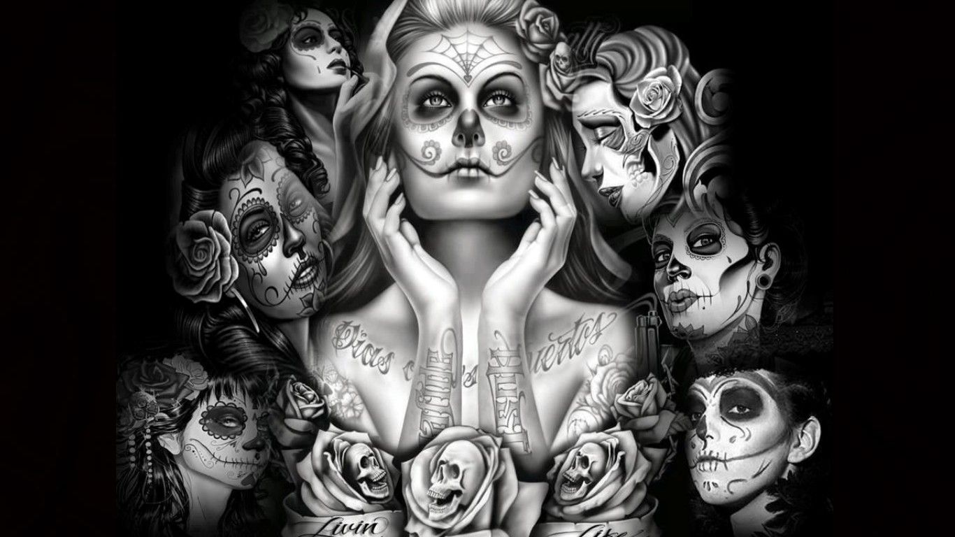 Sugar Skull HD Wallpaper. Lowrider art, Skull art, Sugar skull girl