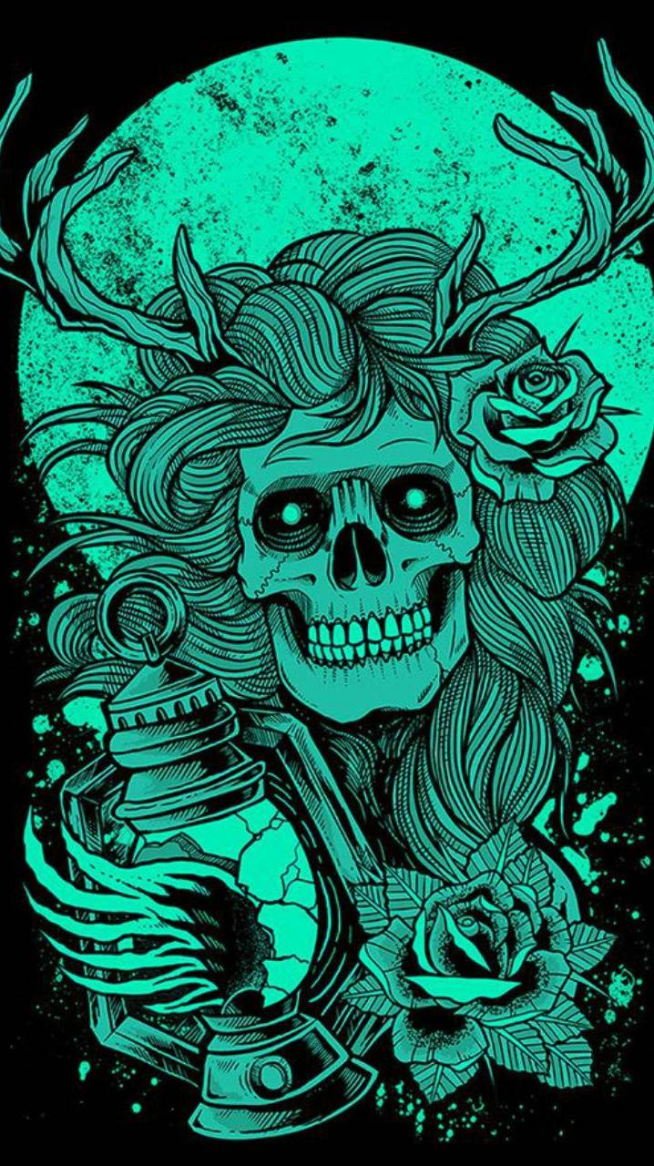 Skull girl wallpaper