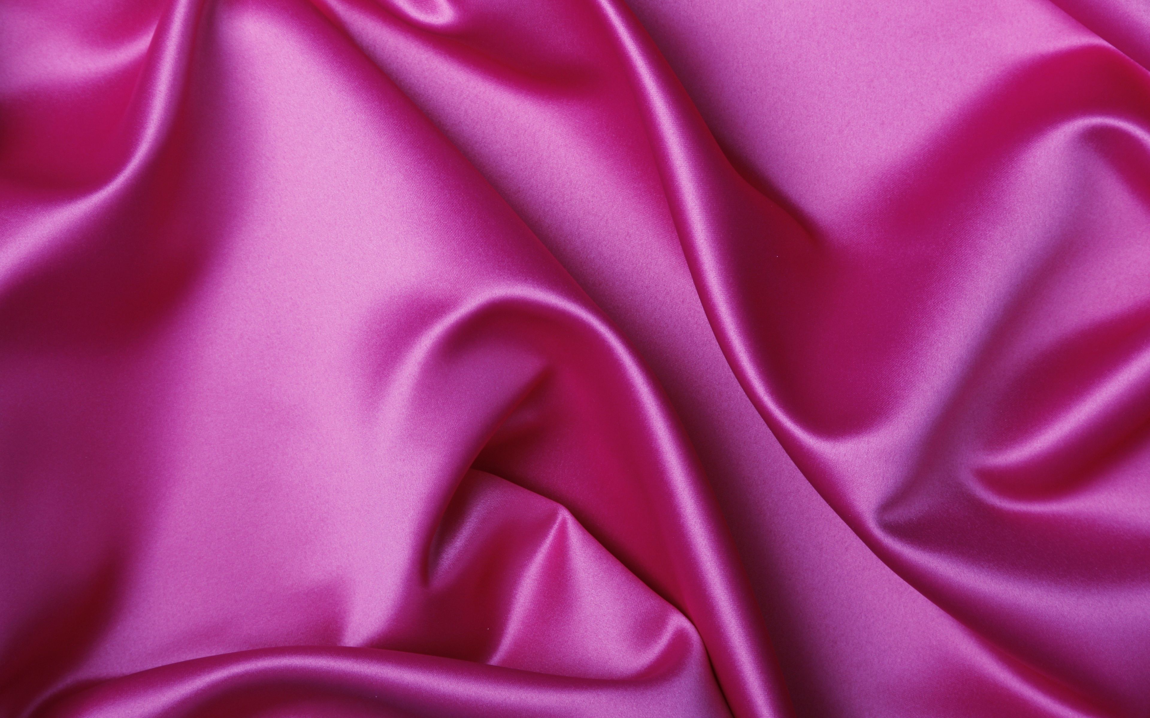Download wallpaper pink silk, 4k, fabric texture, silk for desktop with resolution 3840x2400. High Quality HD picture wallpaper