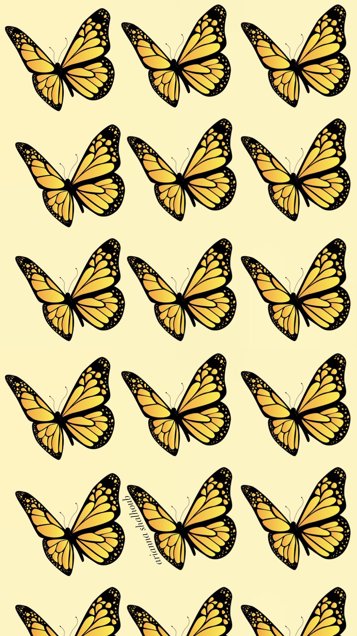 yellow butterfly wallpaper !! :). Butterfly wallpaper iphone, Butterfly wallpaper, iPhone wallpaper yellow