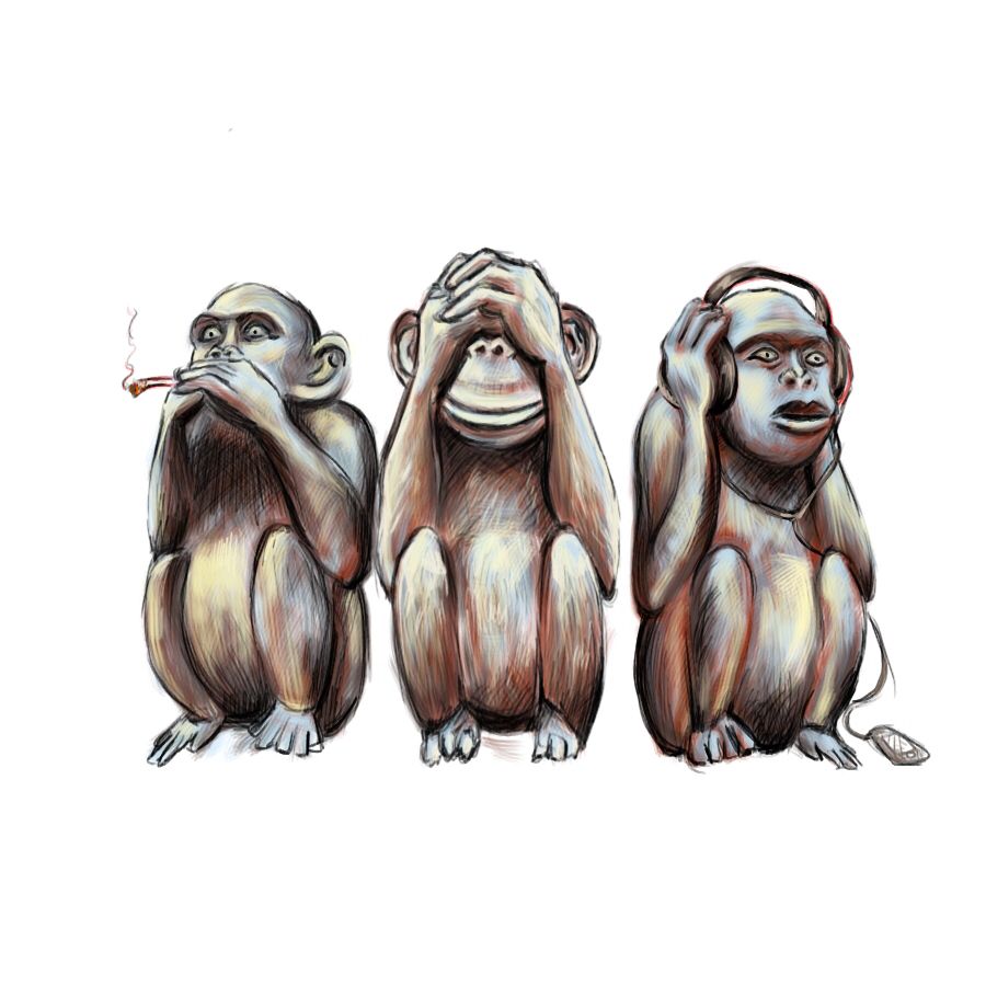 Three wise monkey's. Tatoo, Desenhos