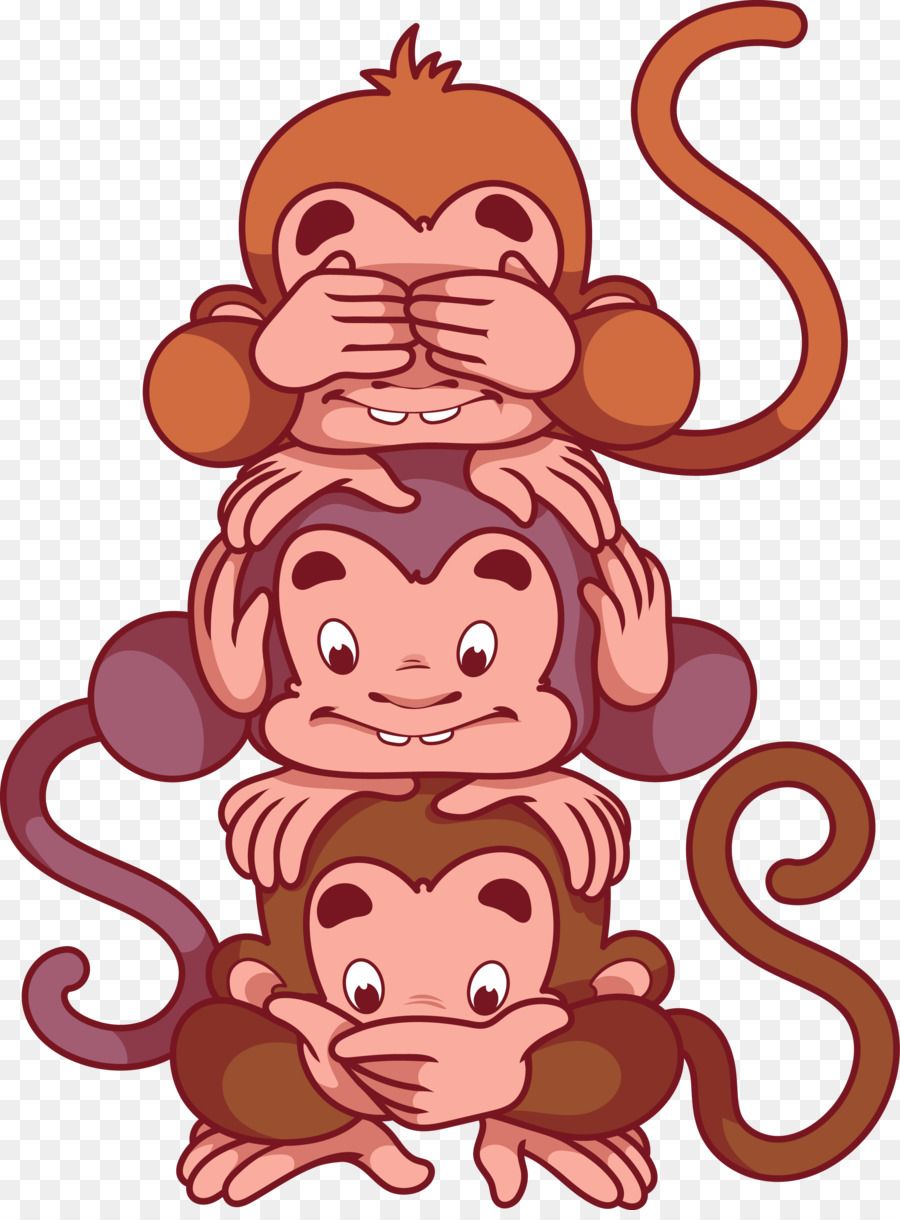 Monkey Cartoon png download*3082 Transparent Three Wise Monkeys png Download. / KissPNG