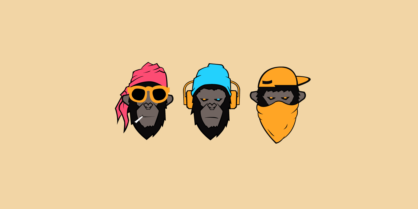 Three wise monkeys design illustration (new 2018). Monkey illustration, Monkey art, Three wise monkeys