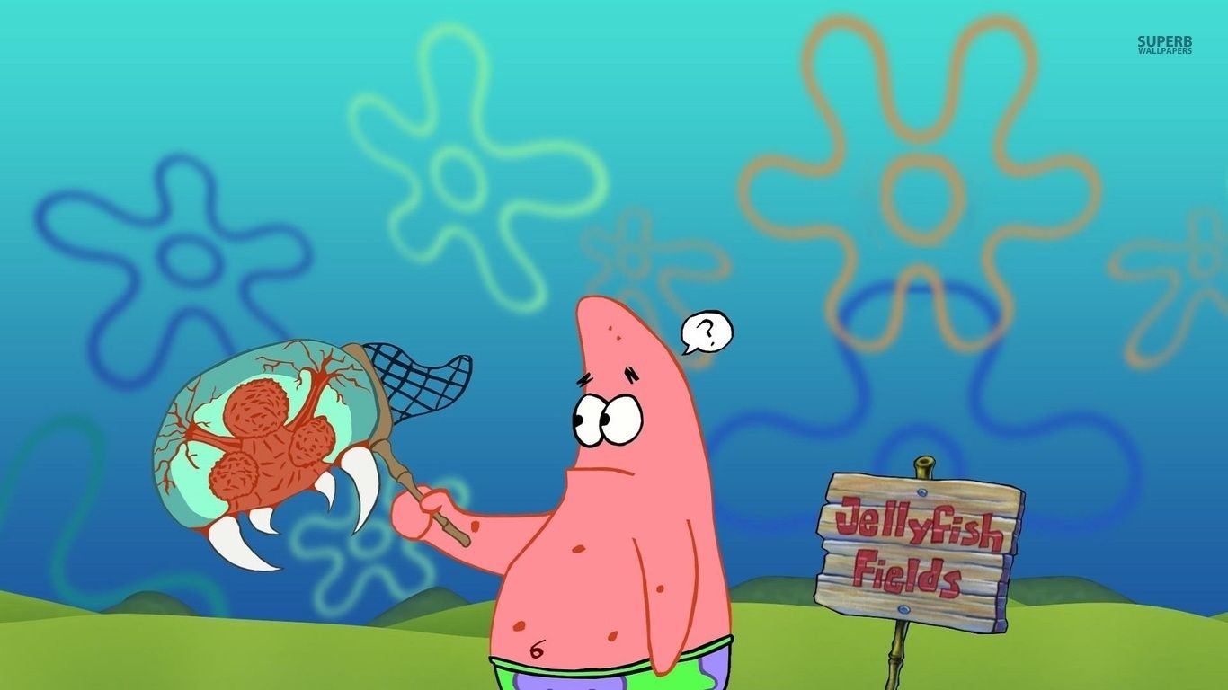 spongebob jellyfishing wallpaper