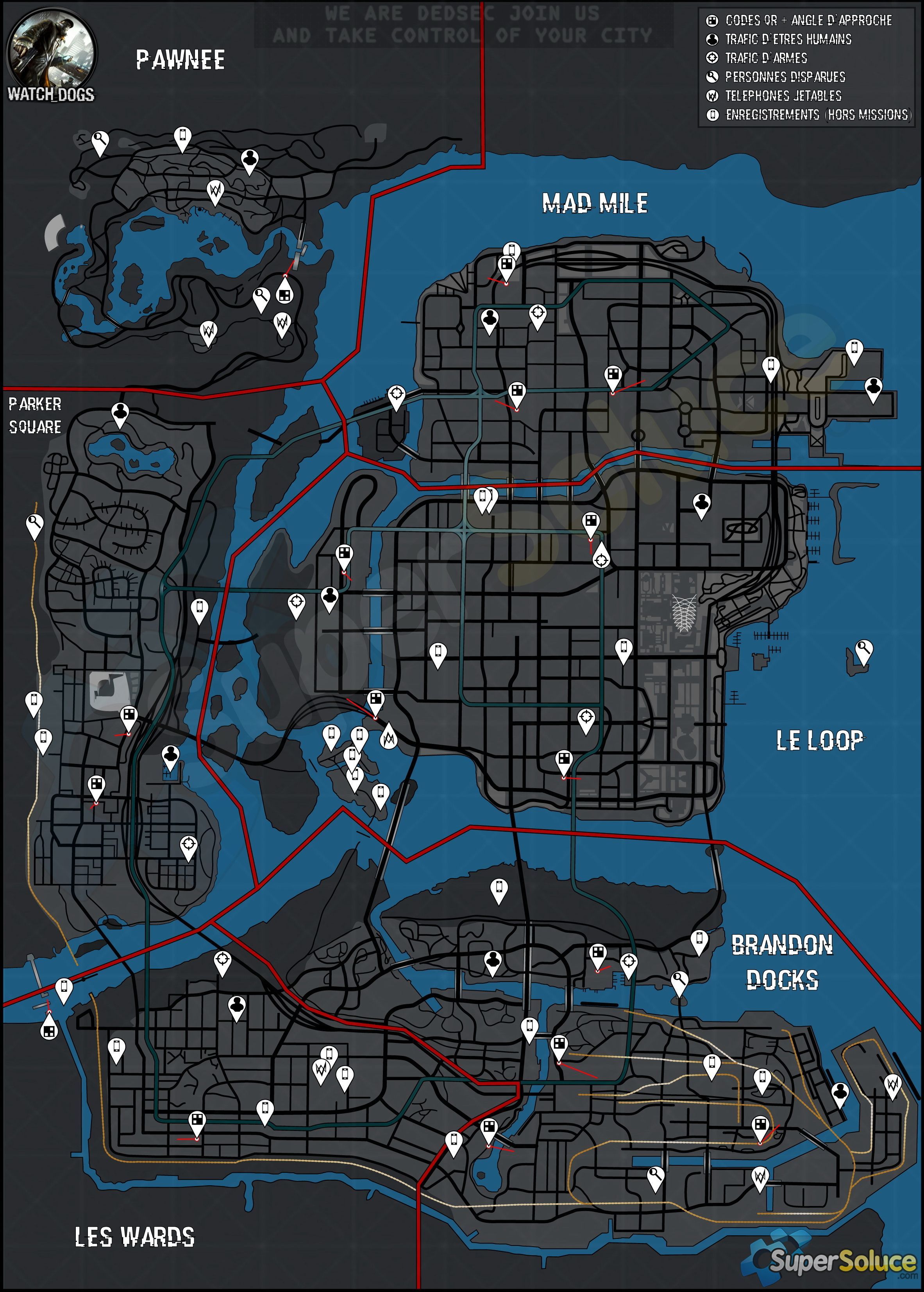 Game Map: Watch Dogs. Mapa, Jogos