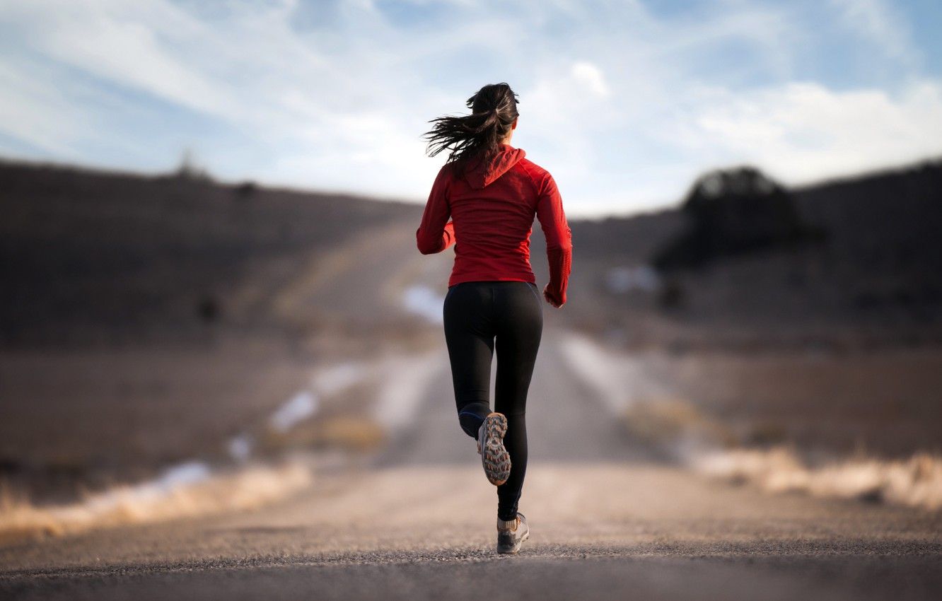 Wallpaper road, sport, Girl, running, activity, training image for desktop, section спорт