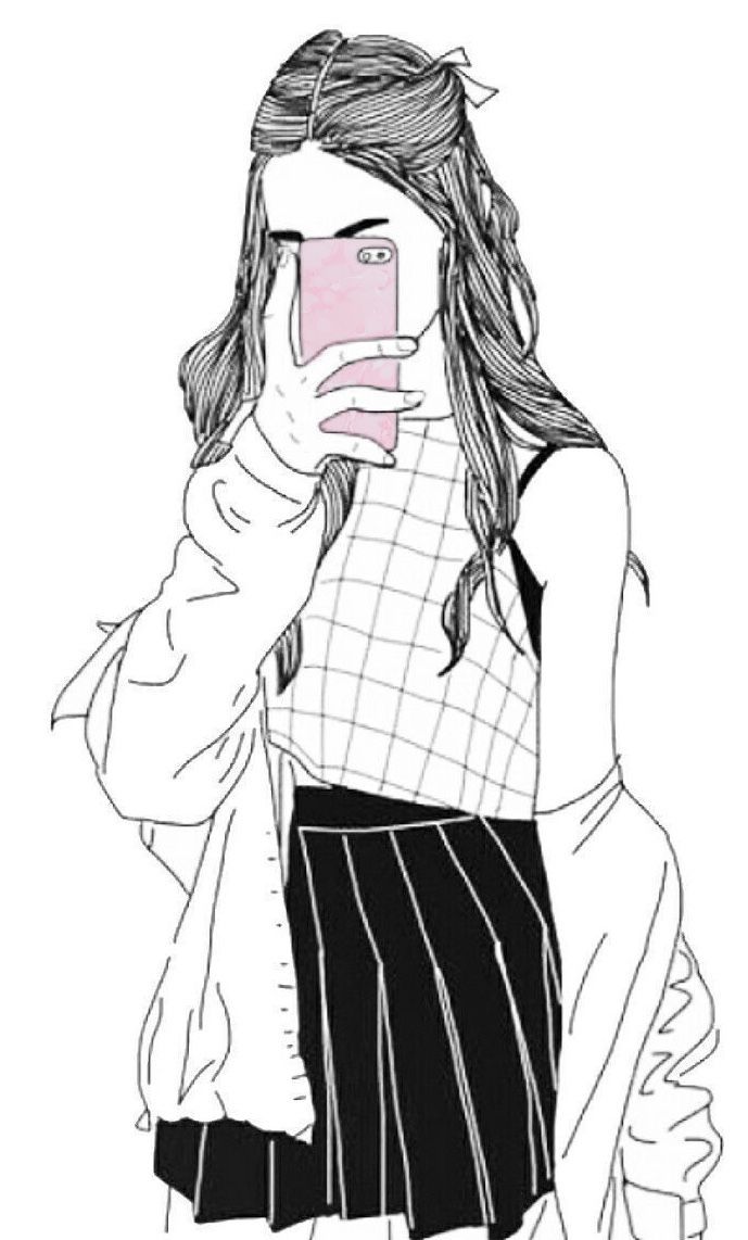 Girl drawing pink marble phone. Girl drawing, Girl drawing sketches, Pretty girl drawing