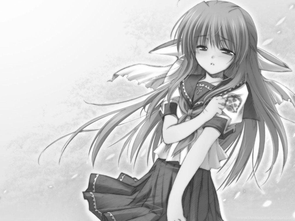 Anime Wallpaper › Black And White Anime Girls 27 Wallpaper. Black. Desktop Background