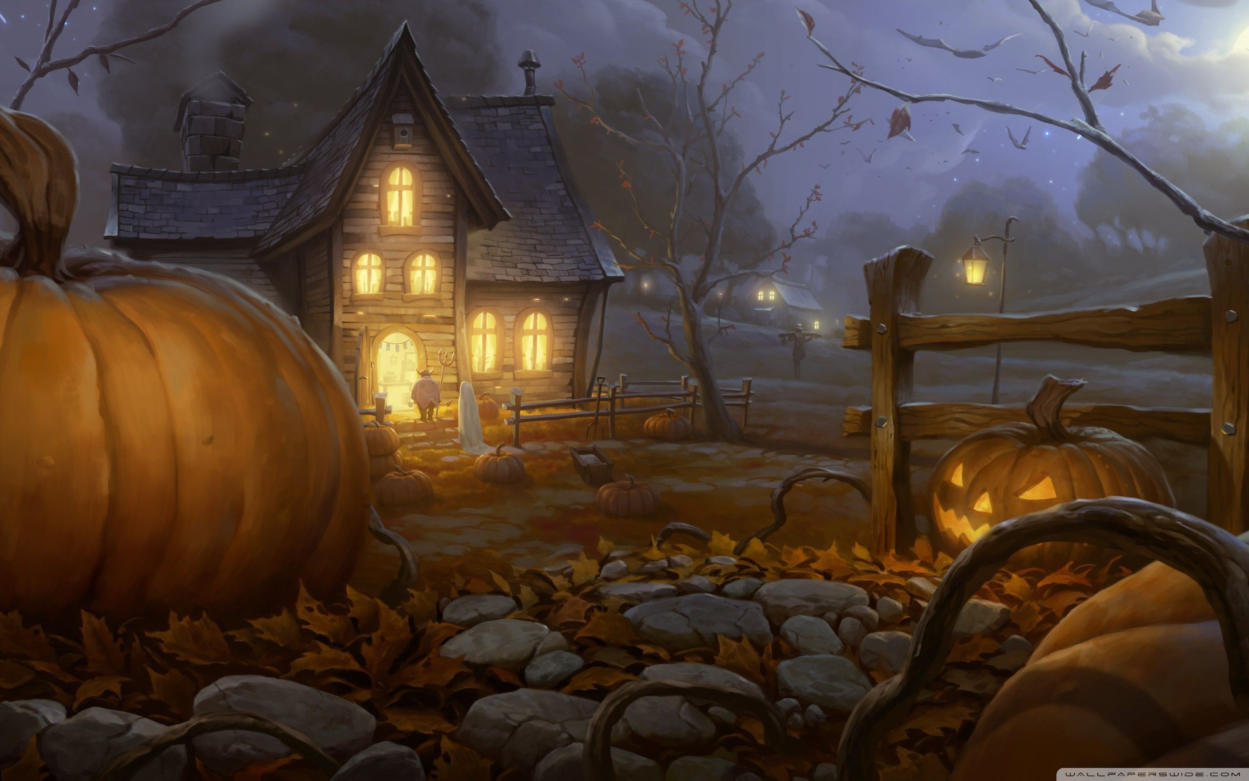 Trick or treating Halloween Autumn Fall Ultra HD Desktop Background Wallpaper for 4K UHD TV, Tablet