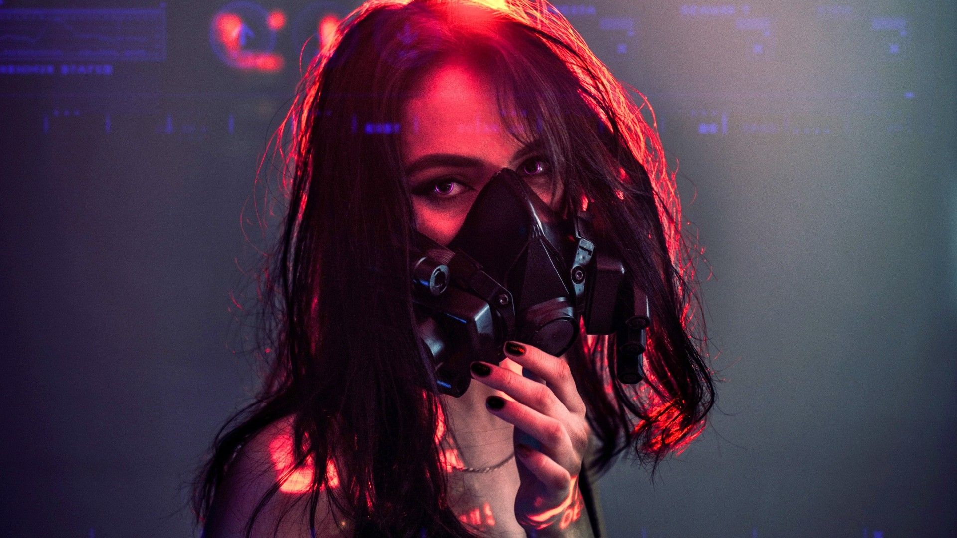 Girl 4K Wallpaper, Respirator mask, Urban, HD, Photography