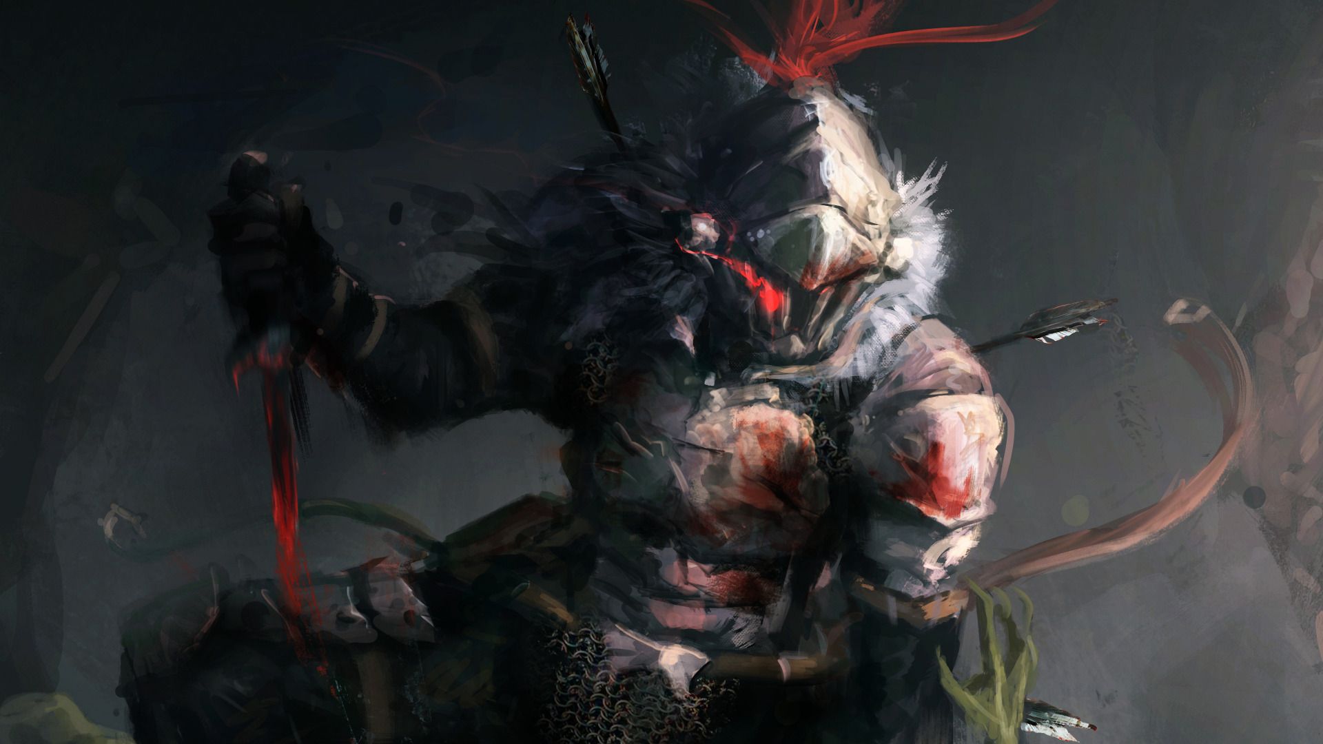 Goblin Slayer, Arrow, Blood, Art, Anime Wallpaper
