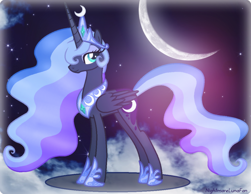 In Moonlight. Pony drawing, Moon artwork, Celestia and luna