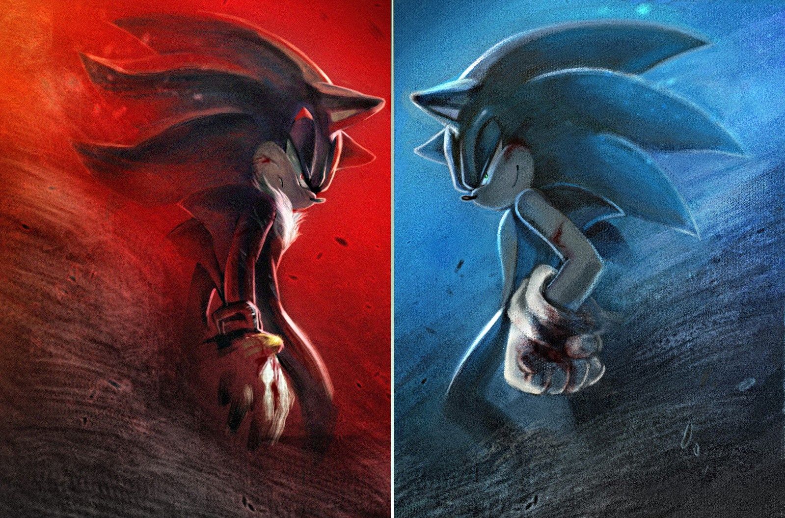 Thunderjix Sonic Vs Shadow HD Wallpaper