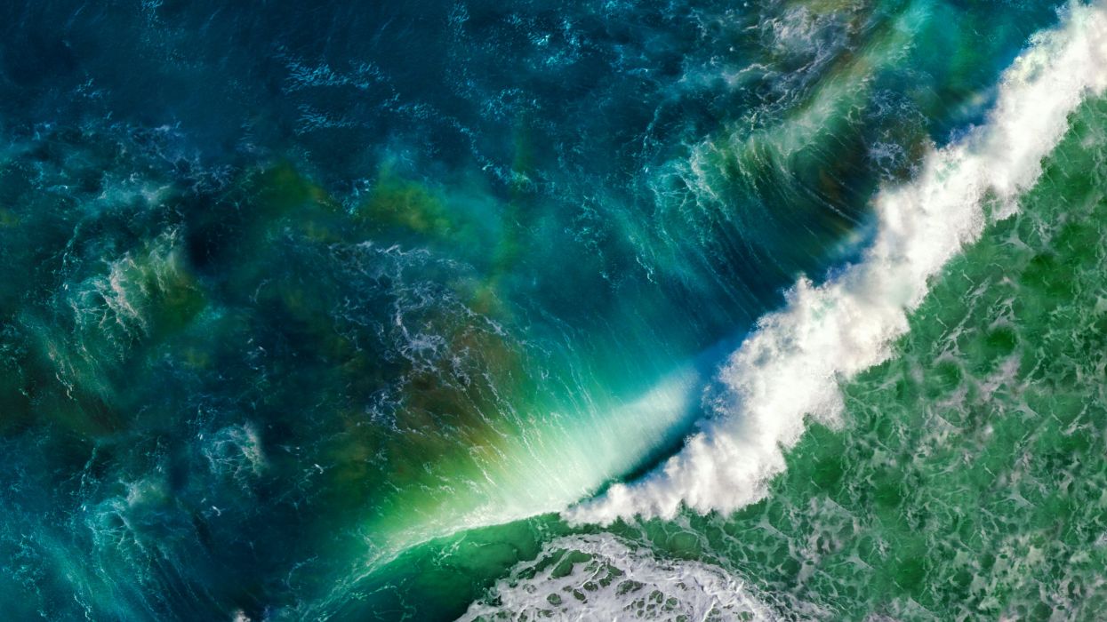 Sea Ocean Waves From above iOS apple mac Nature wallpaper wallpaperx2880