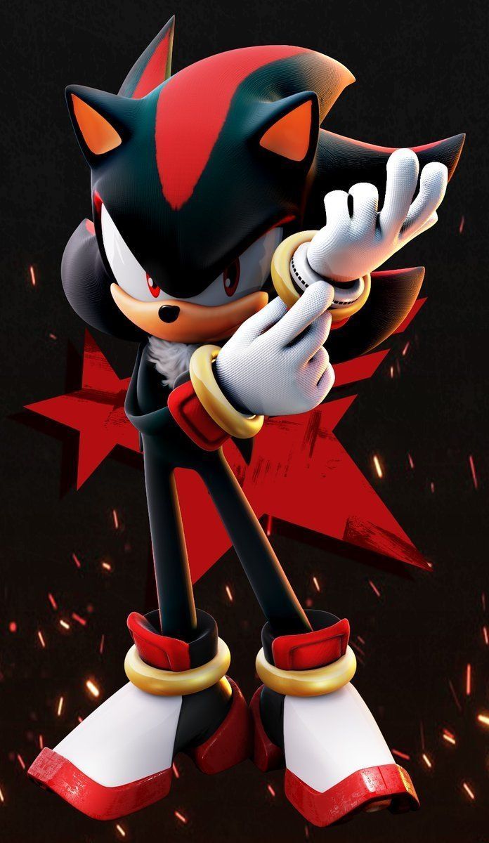 Shadow Putting On His Glove On His Left Hand And Stars within The Incredible Sonic Shadow Wallpaper. Sonic and shadow, Sonic, Cartoon wallpaper
