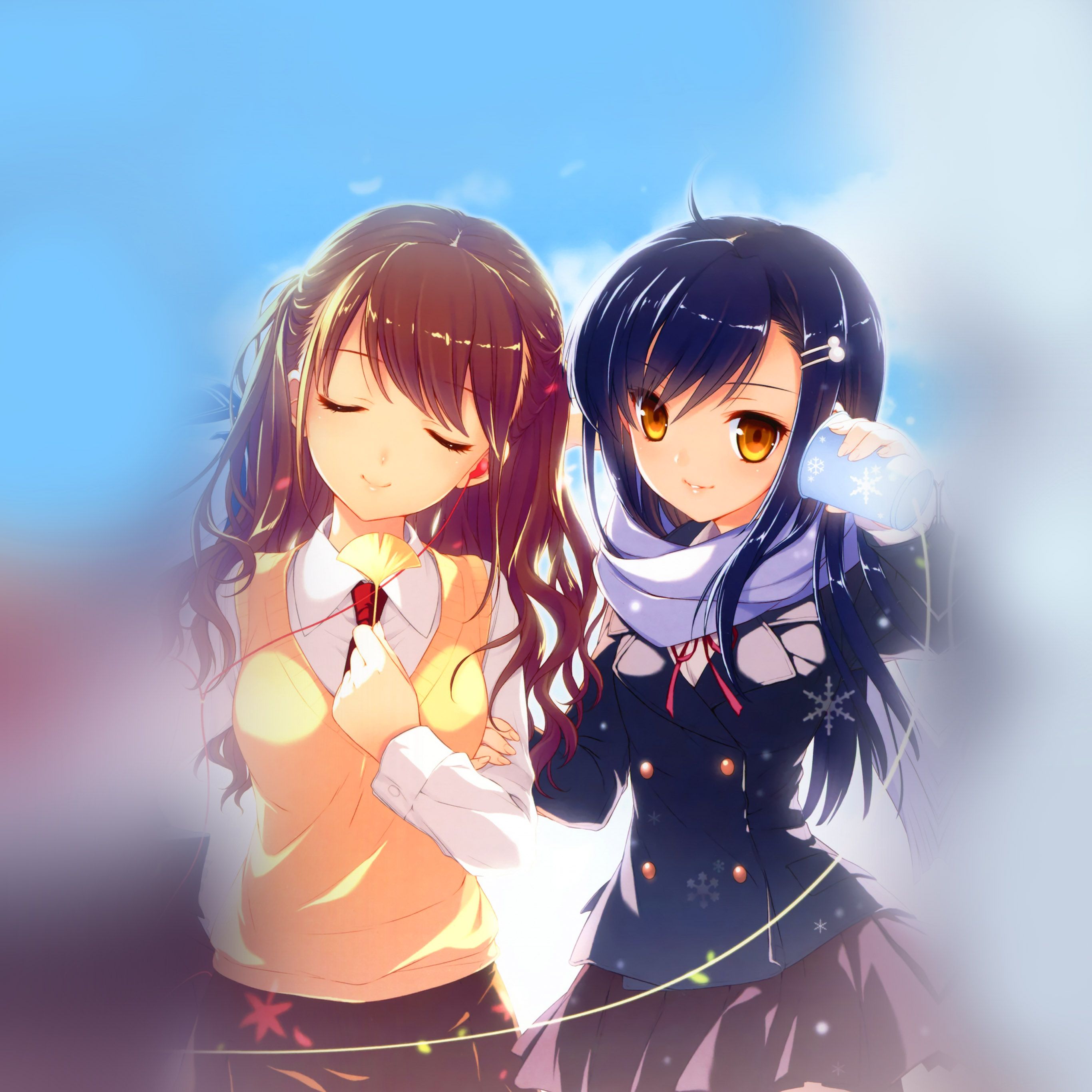 High School Girl Cute Illustration Art Wallpaper