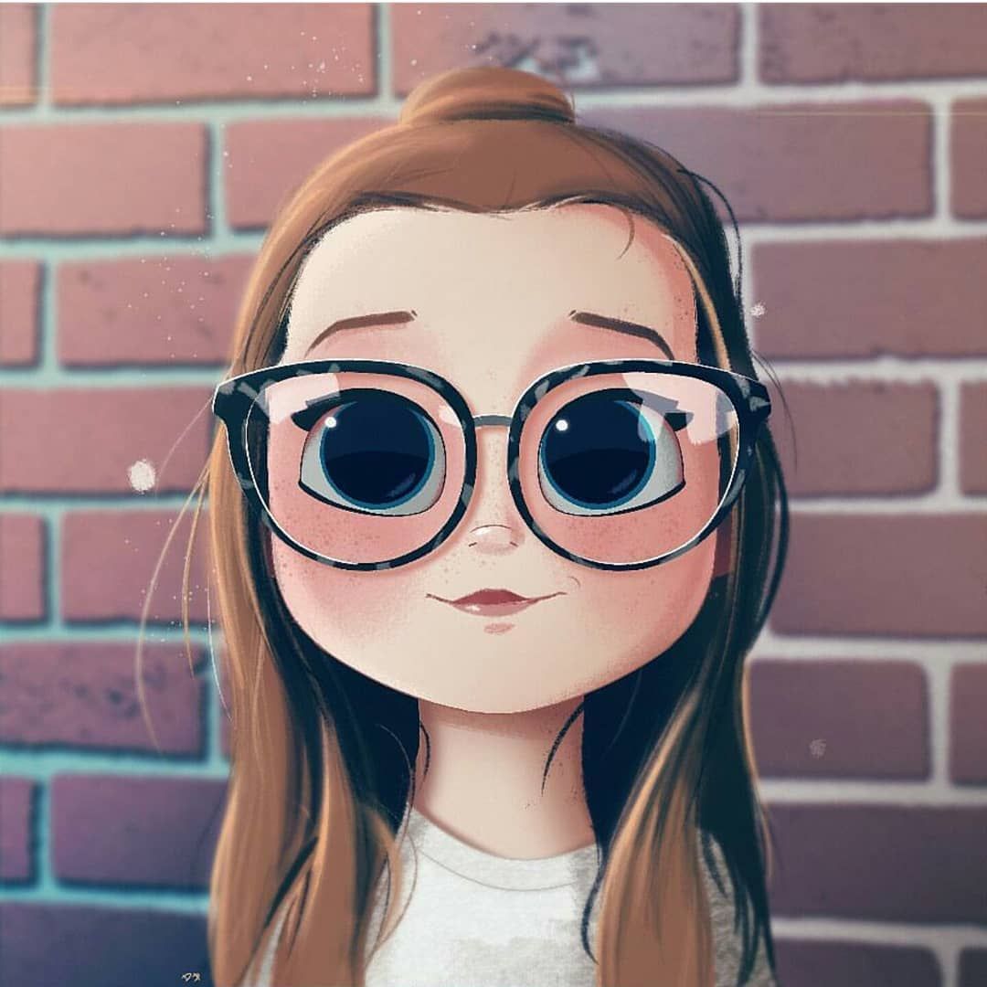 Cute Spectacles Cartoon Girl Wallpapers - Wallpaper Cave