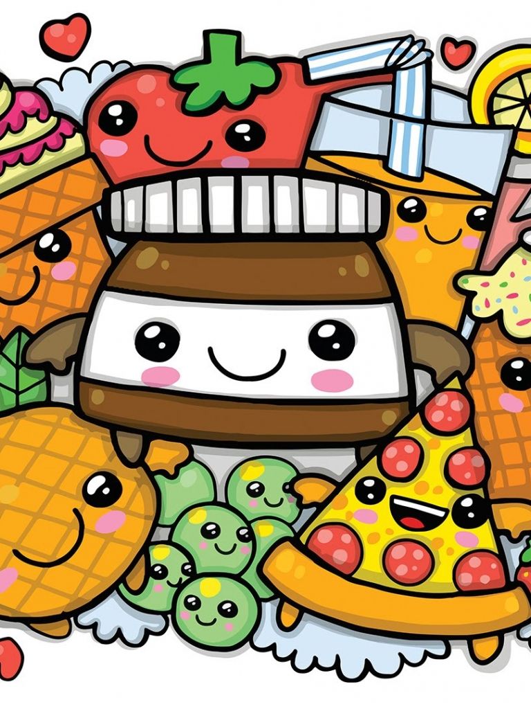 Free download Colouring a cute Nutella and Kawaii Food cute Graffiti by Garbi KW [1920x1080] for your Desktop, Mobile & Tablet. Explore Kawaii Food Wallpaper. Cute Food Wallpaper, Cute