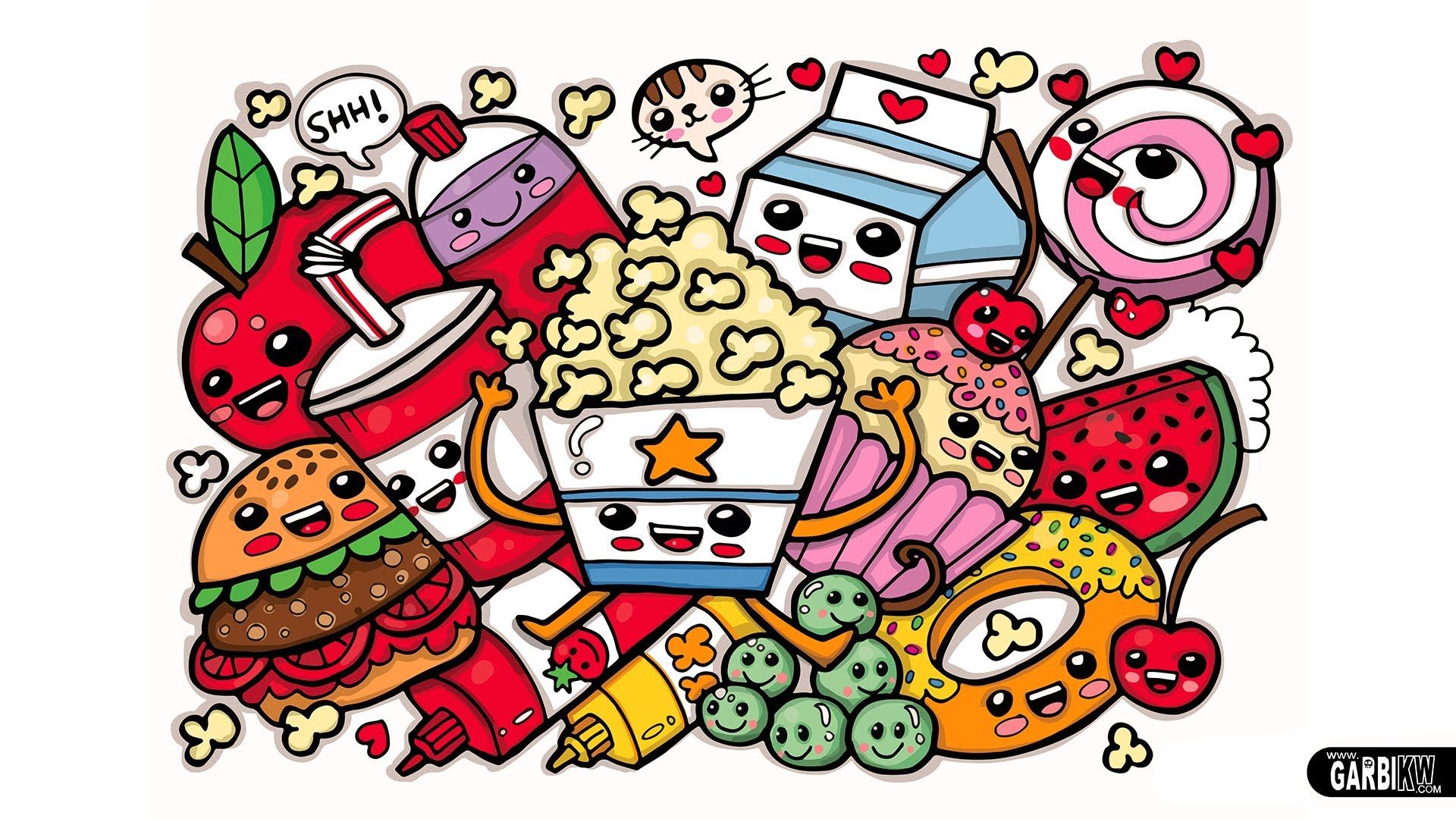 Coloring Cute Food And Kawaii Graffiti By Garbi KW