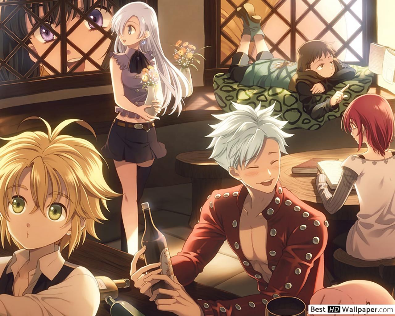 The Seven Deadly Sins, Elizabeth Liones, Ban, Hawk, Gowther, Diane & King HD wallpaper download